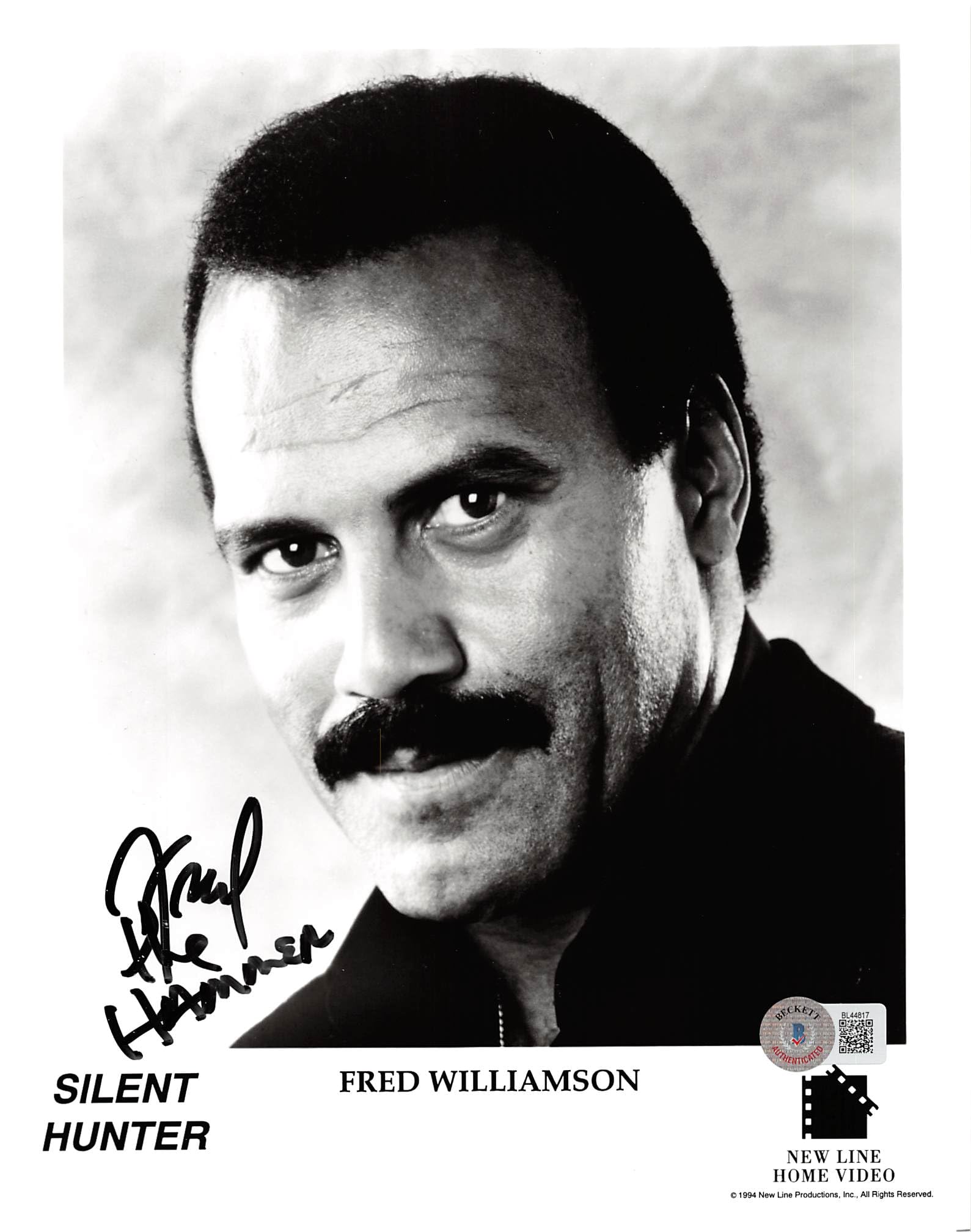 Fred Williamson Silent Hunter "The Hammer" Signed 8x10 Photo BAS #BL44817