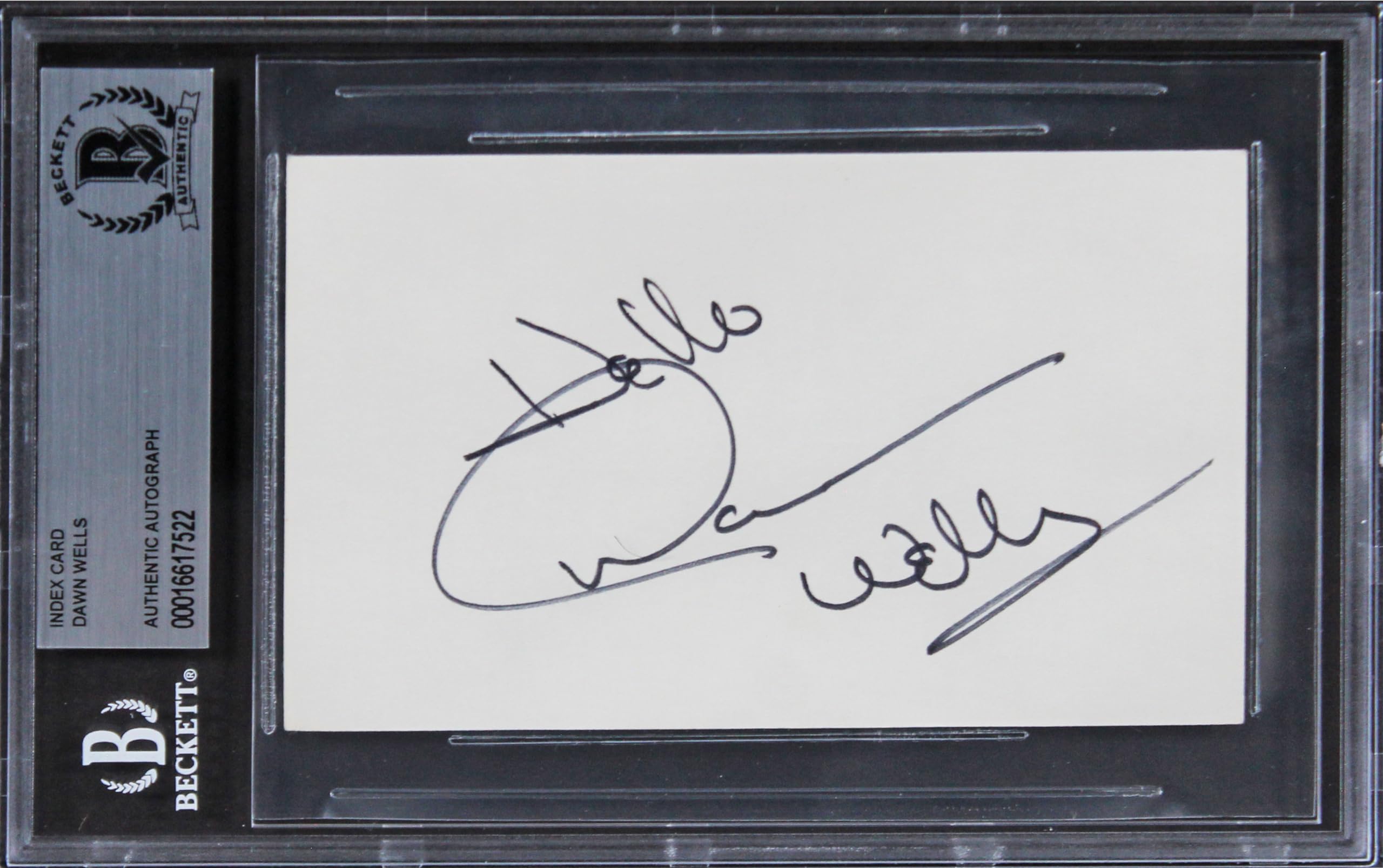 Dawn Wells Gilligan's Island Authentic Signed 3x5 Index Card BAS Slabbed 1