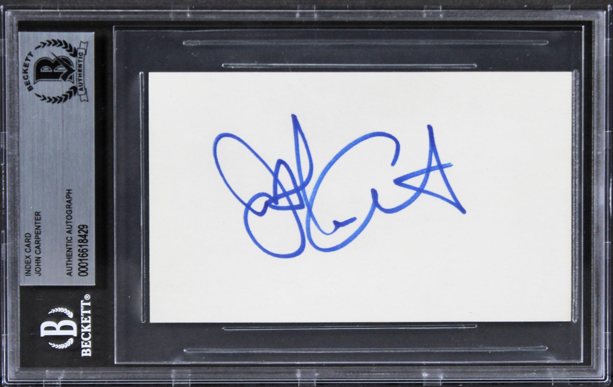 John Carpenter Halloween Authentic Signed 3x5 Index Card Autographed BAS Slabbed
