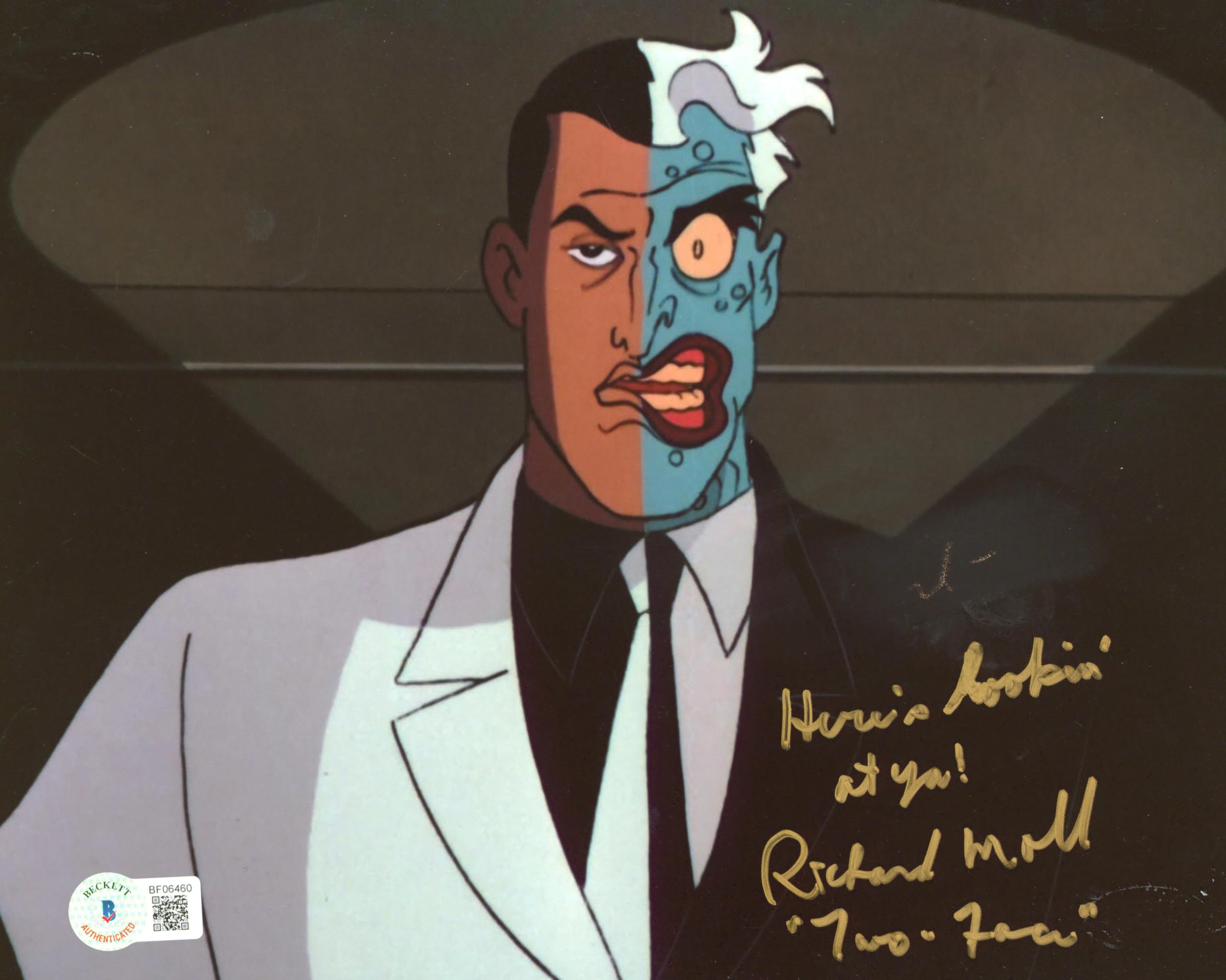 Richard Moll Batman Animated Series "Two Face" Signed 8x10 Photo BAS #BF06460