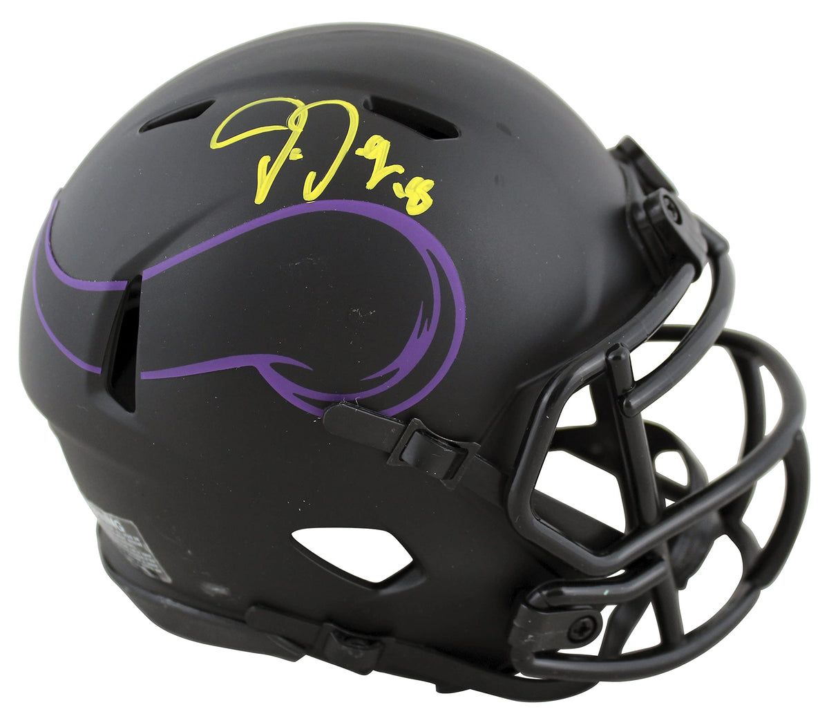 Vikings Justin Jefferson Authentic Signed Eclipse Speed Mini Helmet BAS Witness