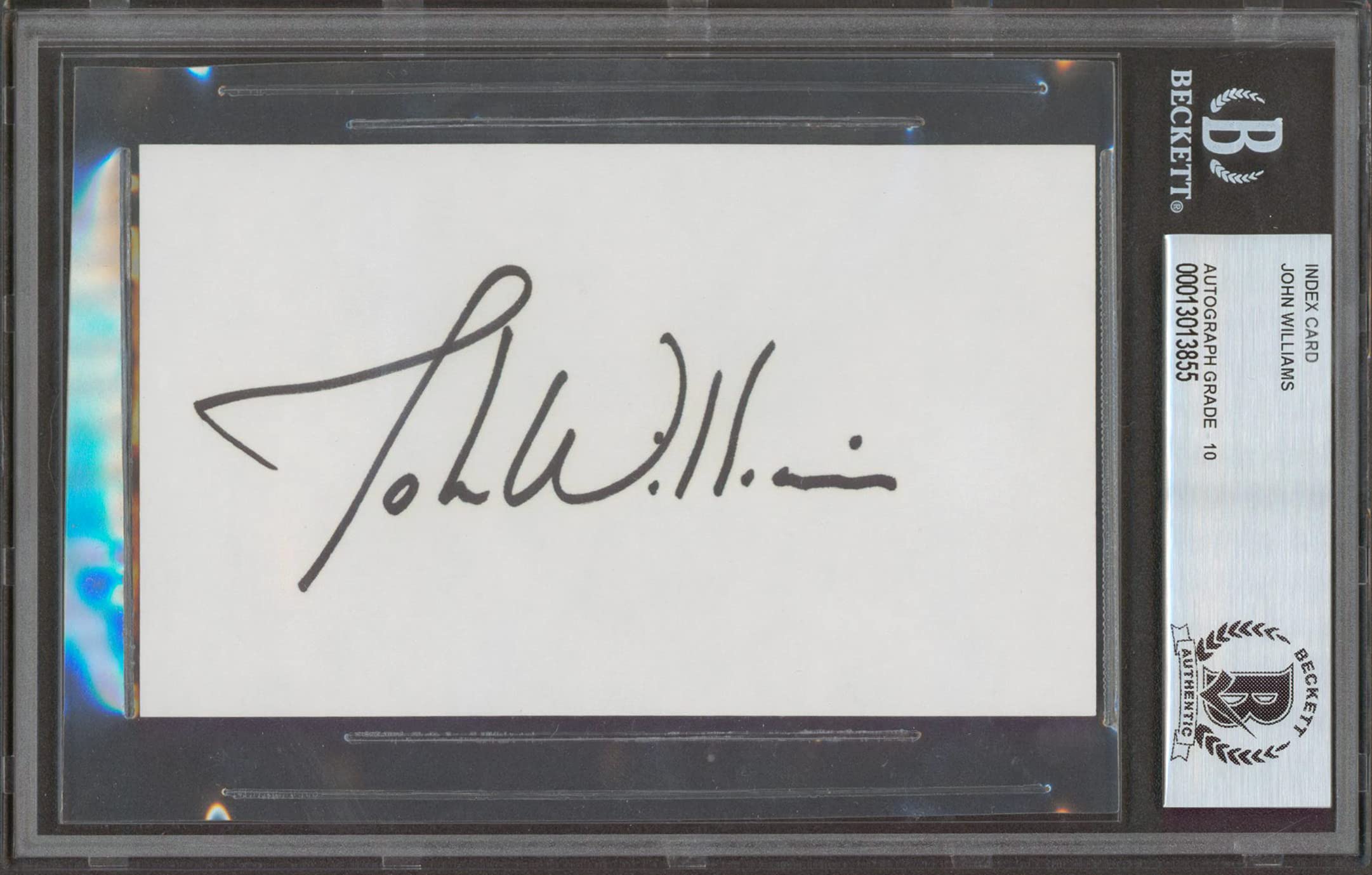 John WIlliams Star Wars Signed 3x5 Index Card Auto Graded Gem 10! BAS Slabbed