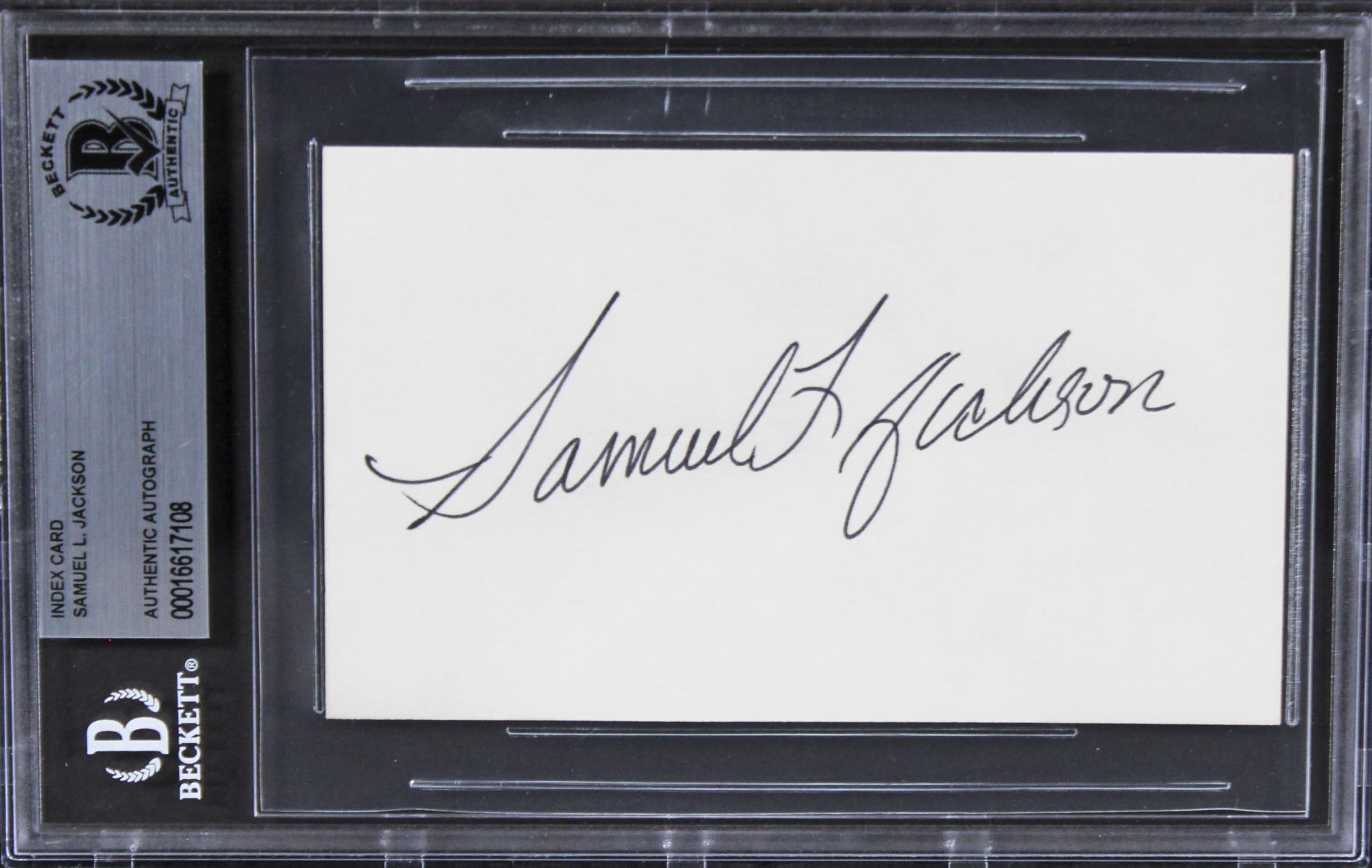 Samuel L. Jackson Coming to America Authentic Signed Index Card BAS Slabbed