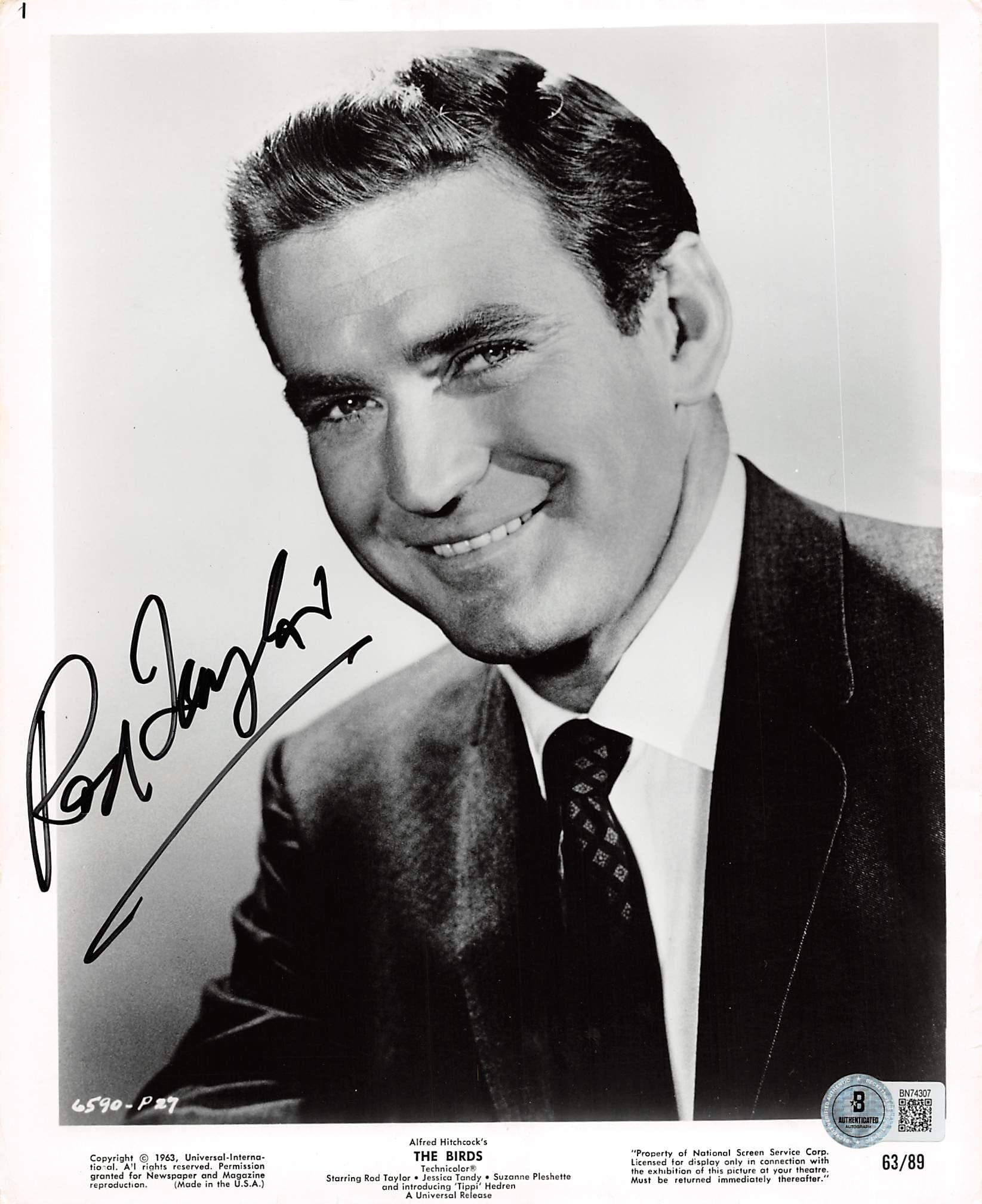Rod Taylor The Birds Authentic Signed 8x10 Photo Autographed BAS #BN74307