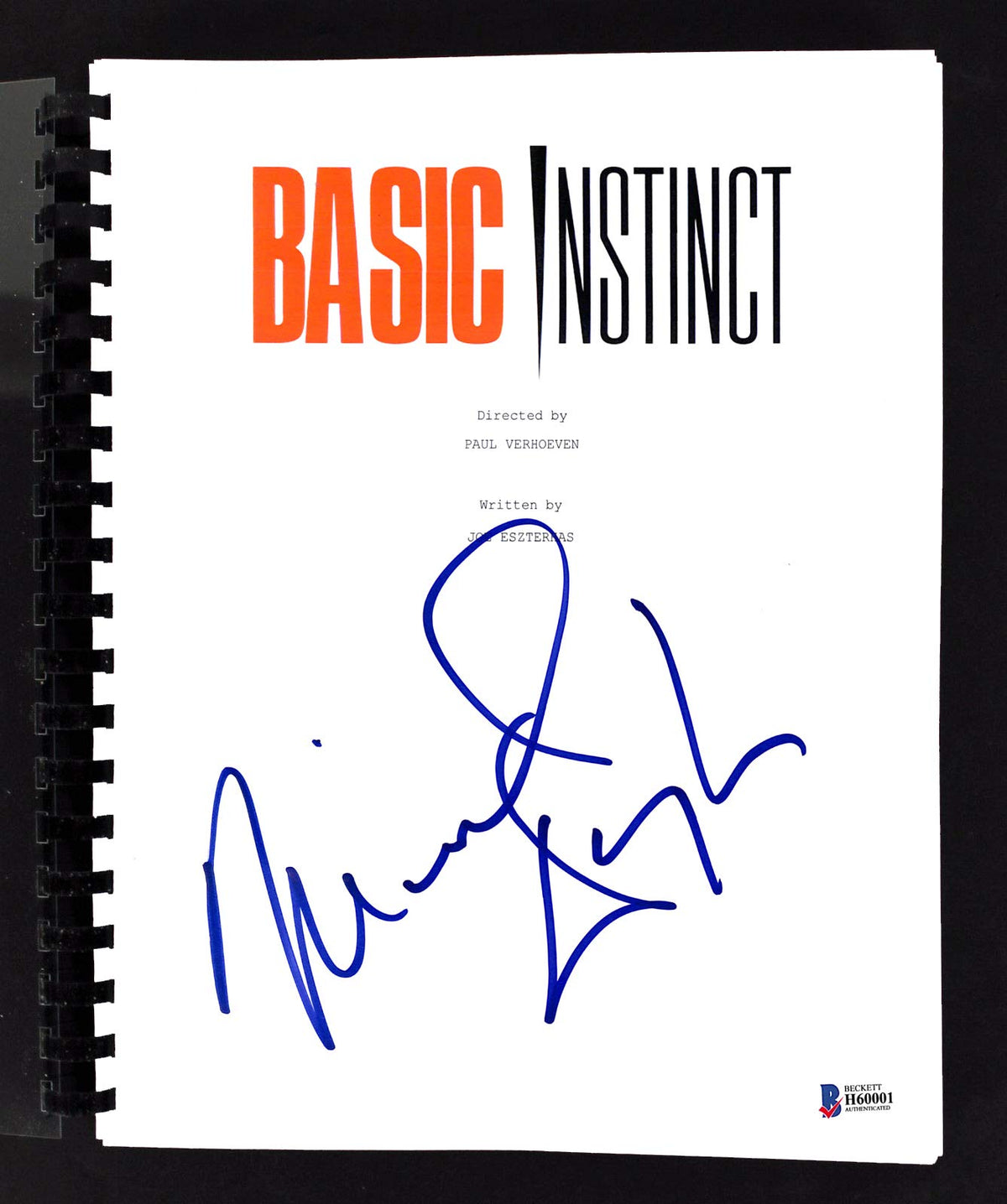 Michael Douglas Authentic Signed Basic Instinct Movie Script BAS #H60001