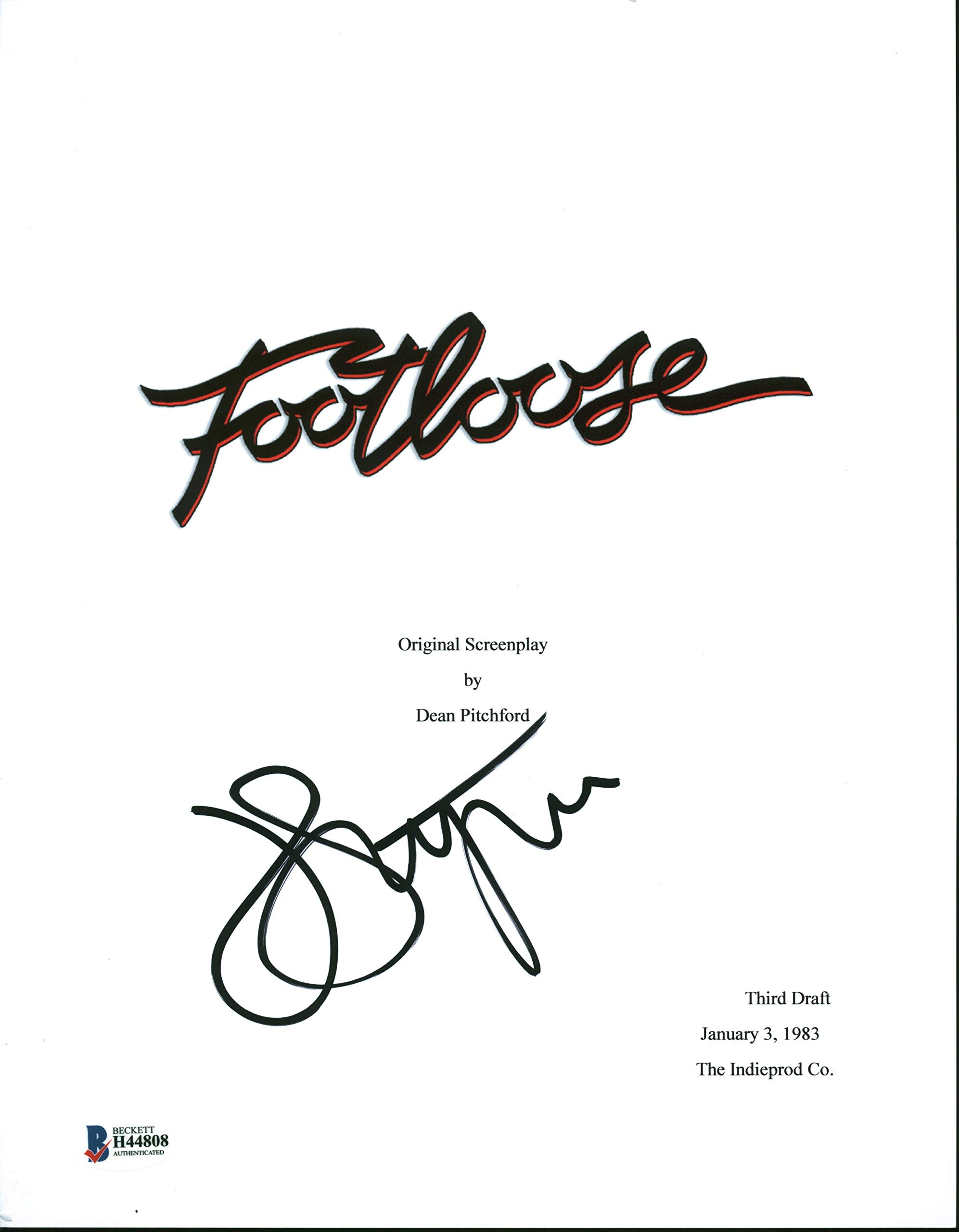 John Lithgow Footloose Authentic Signed Movie Script Cover BAS #H44808