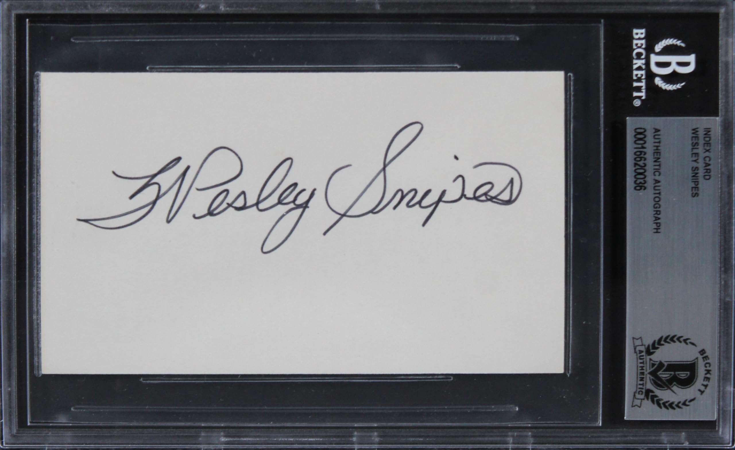 Wesley Snipes Blade Authentic Signed 3x5 Index Card Autographed BAS Slabbed