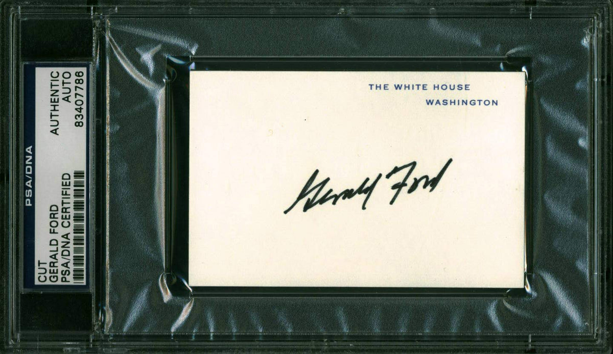 Gerald Ford Authentic Signed 2.5x4 White House Card Autographed PSA/DNA Slabbed