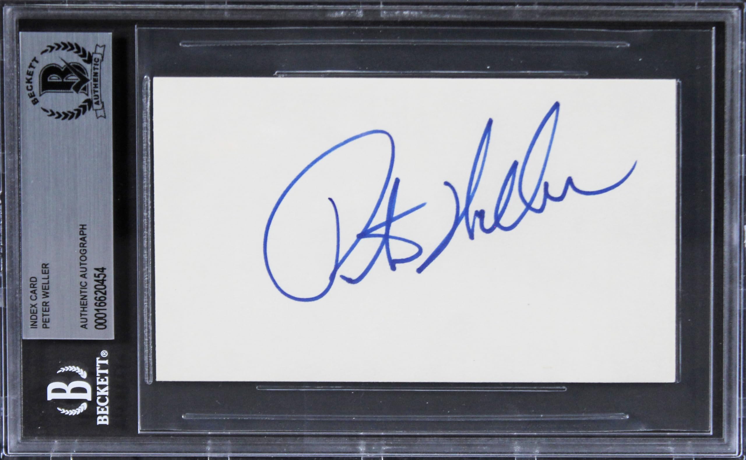 Peter Weller RoboCop Authentic Signed 3x5 Index Card Autographed BAS Slabbed