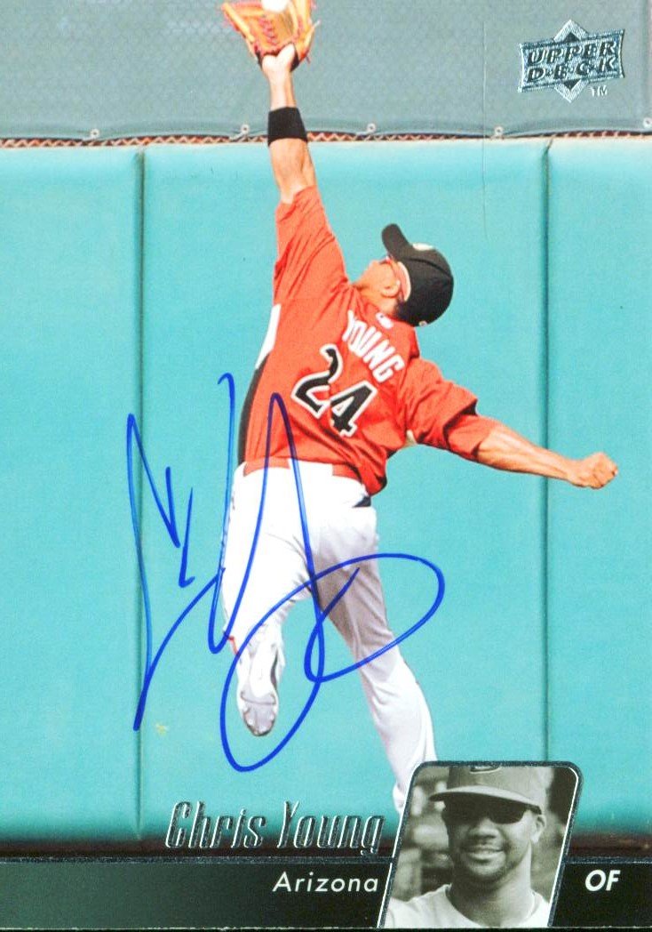 D-Backs Chris Young Authentic Signed Card 2010 Upper Deck #41 Autographed w/ COA