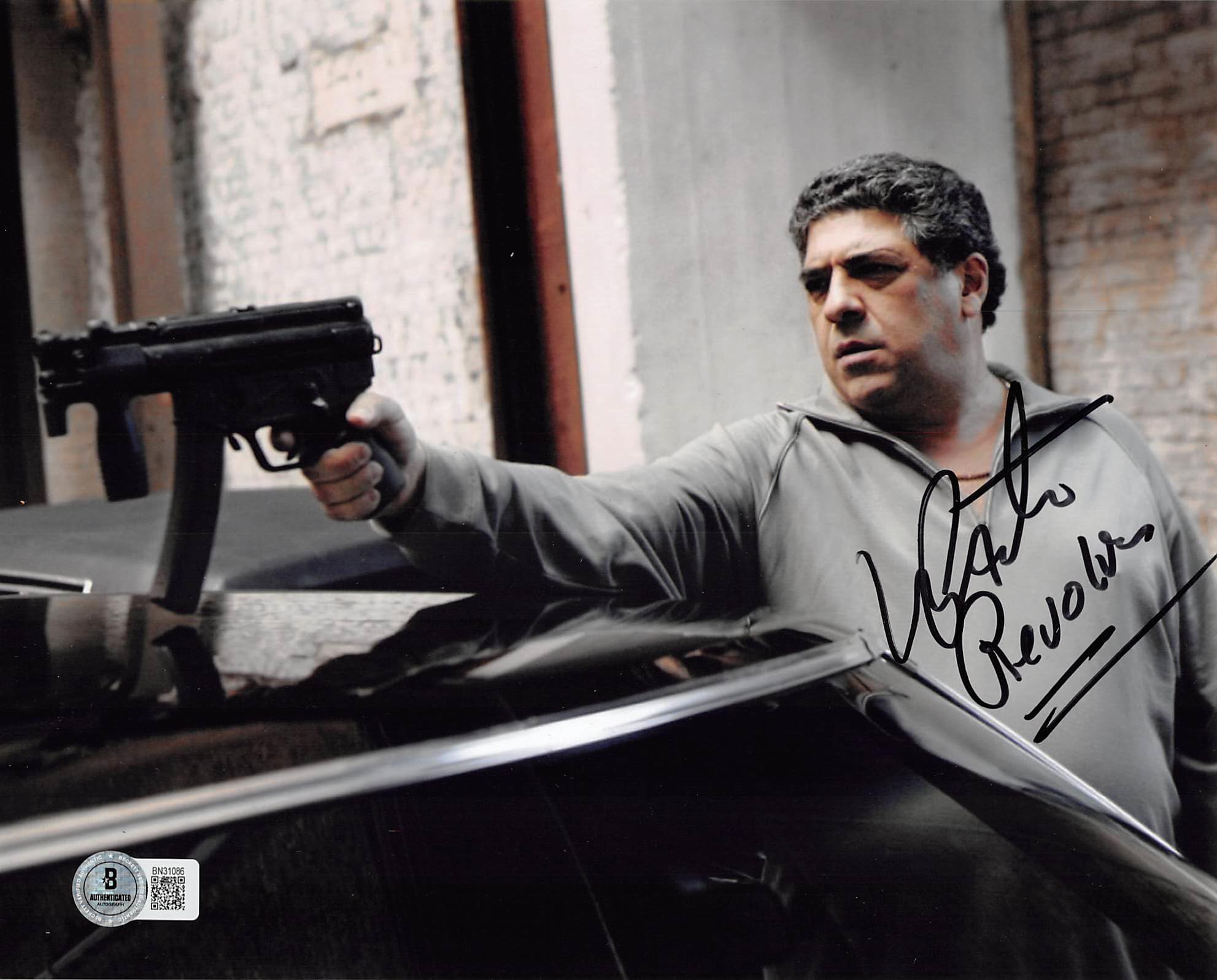 Vincent Pastore "Revolver" Signed 8x10 Horizontal Photo w/ Black Sig BAS 2