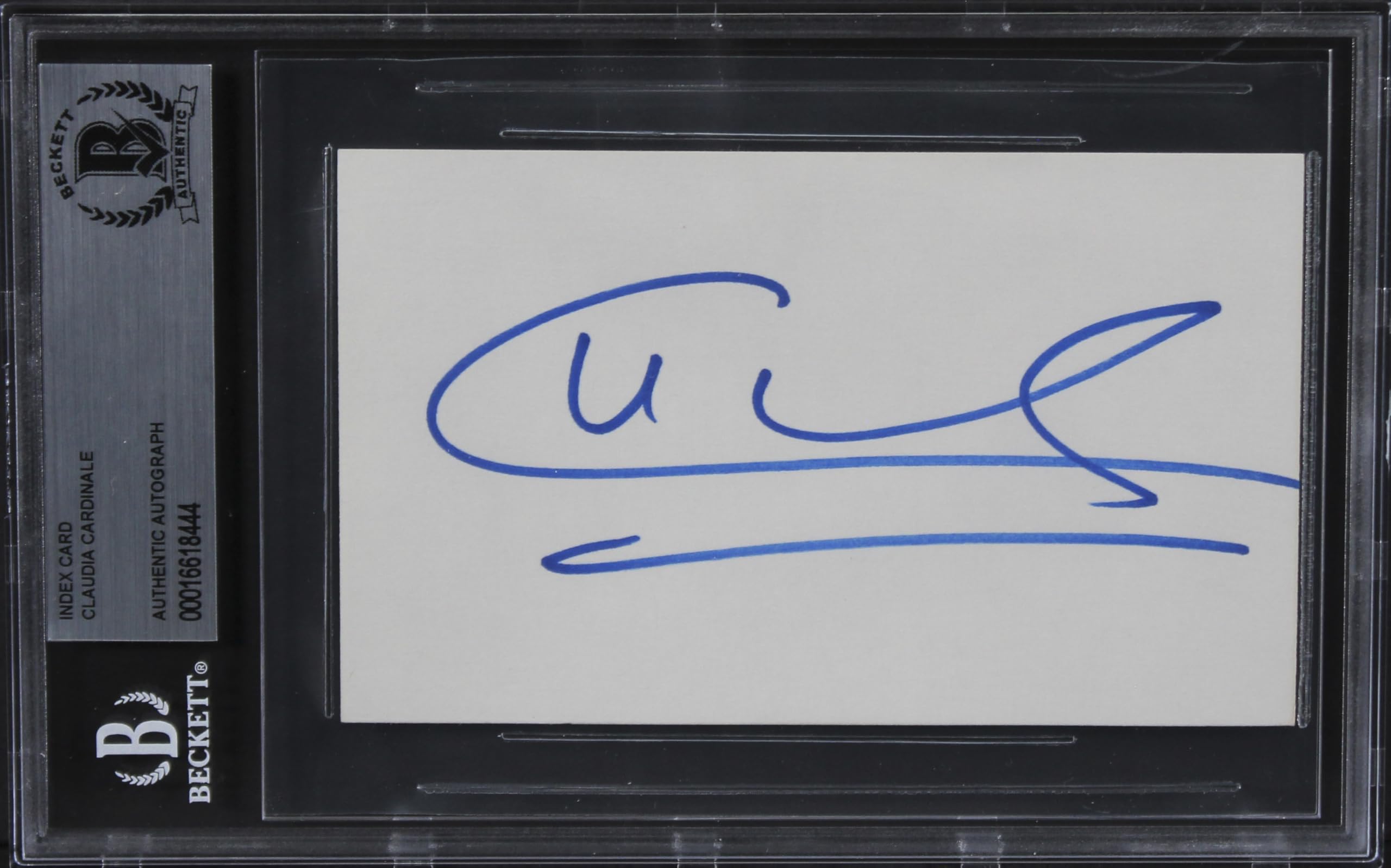 Claudia Cardinale Once Upon a Time in the West Signed 3x5 Index Card BAS Slab 2