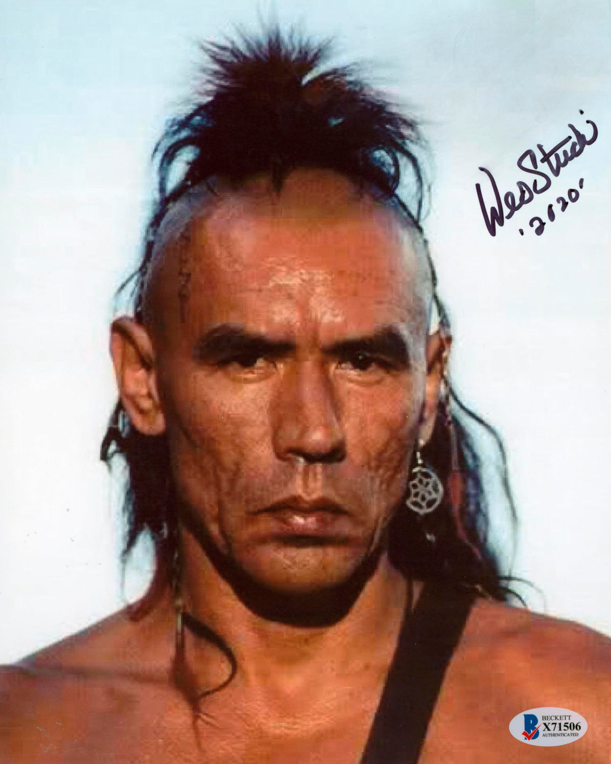Wes Studi The Last of the Mohicans "2020" Signed 8x10 Photo BAS #X71506