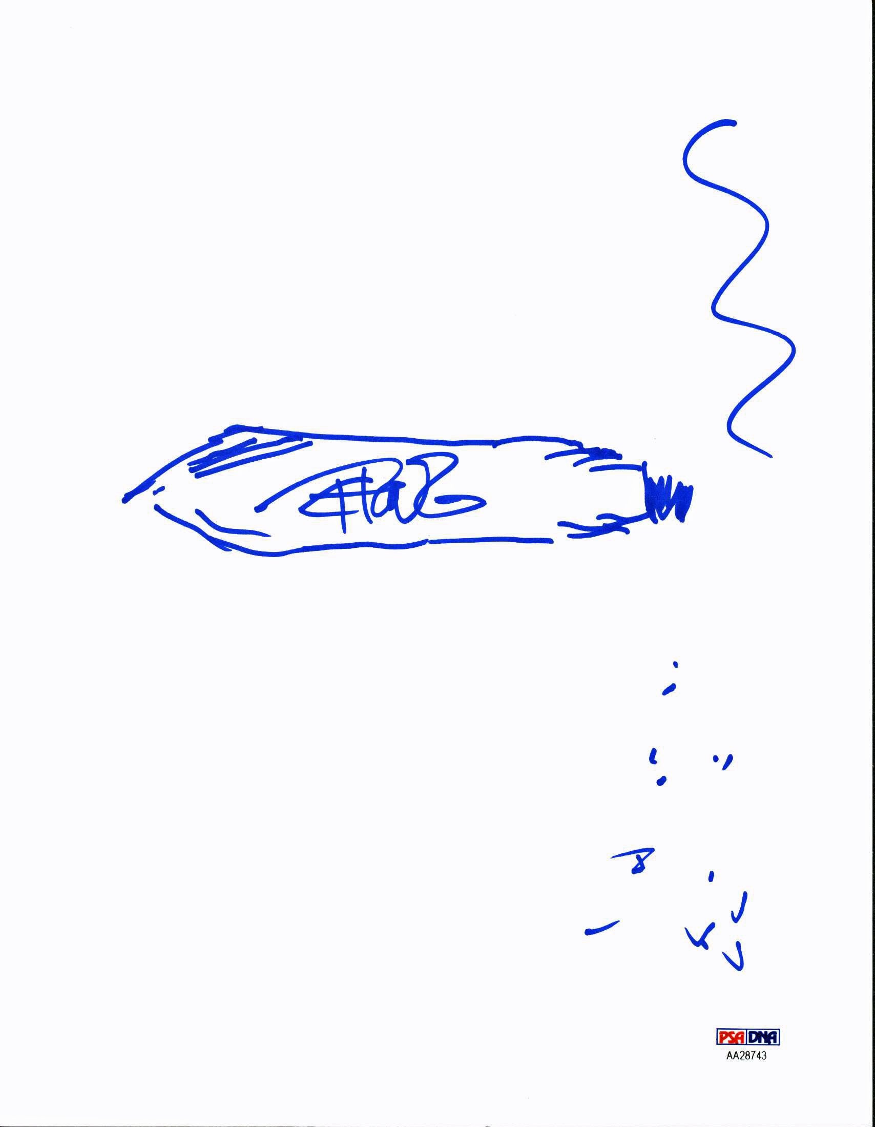 Tommy Chong Authentic Signed 8.5x11 Hand Drawn Weed Sketch PSA/DNA #AA28743