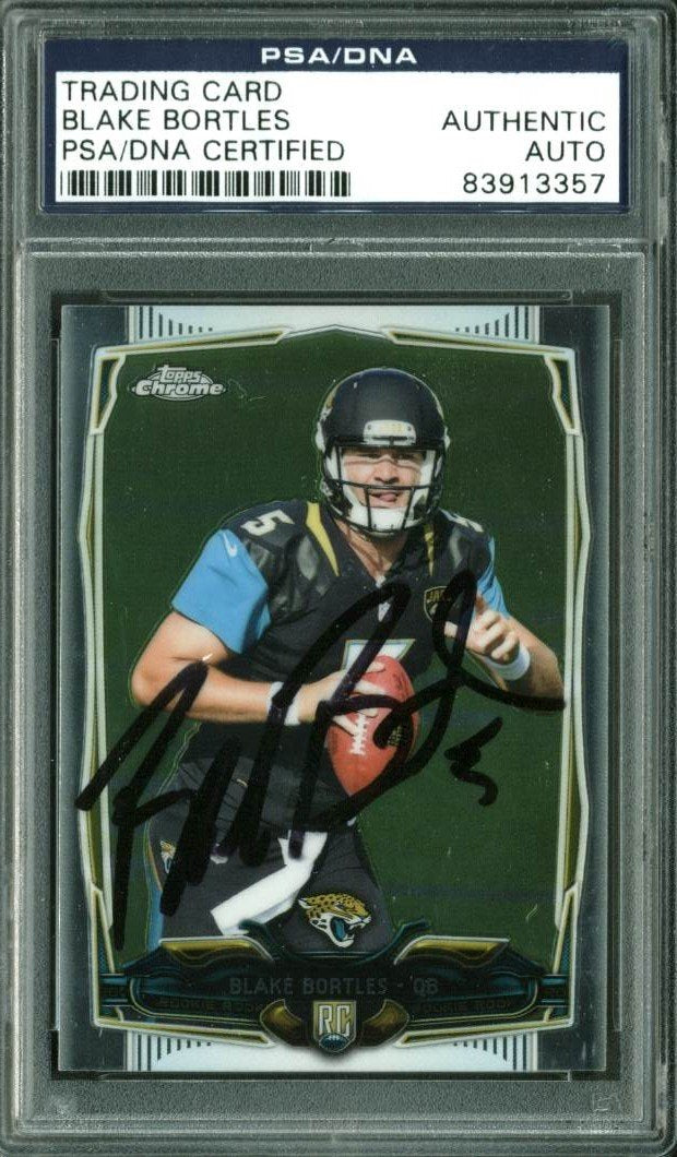 Jaguars Blake Bortles Signed Card 2014 Topps Chrome RC #187 PSA/DNA Slabbed A