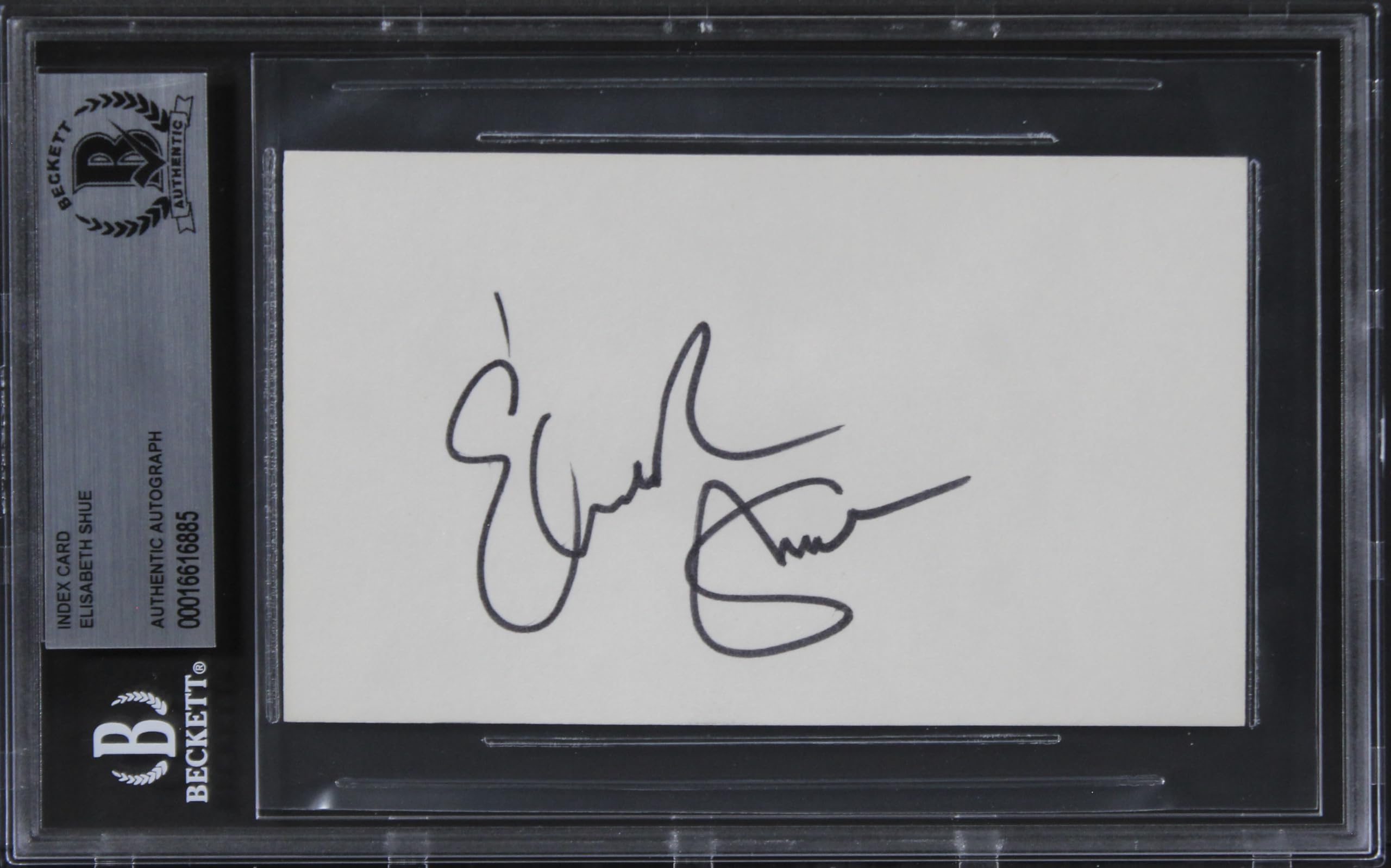 Elisabeth Shue The Karate Kid Authentic Signed 3x5 Index Card BAS Slabbed 1