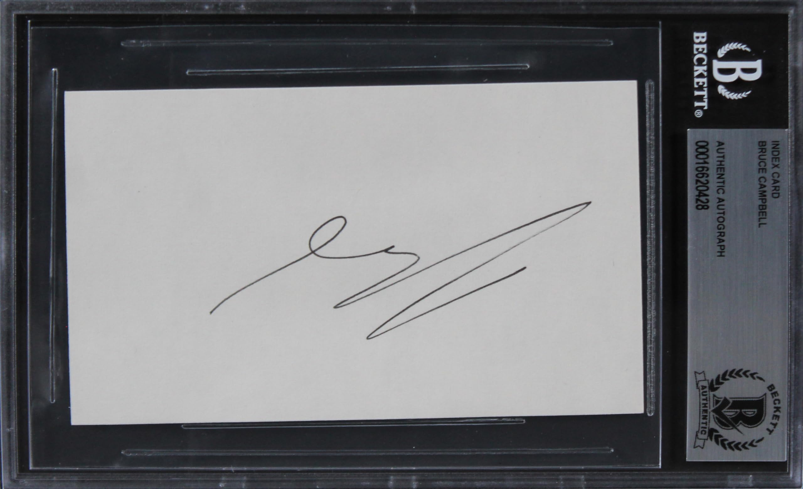 Bruce Campbell The Evil Dead Authentic Signed 3x5 Index Card BAS Slabbed