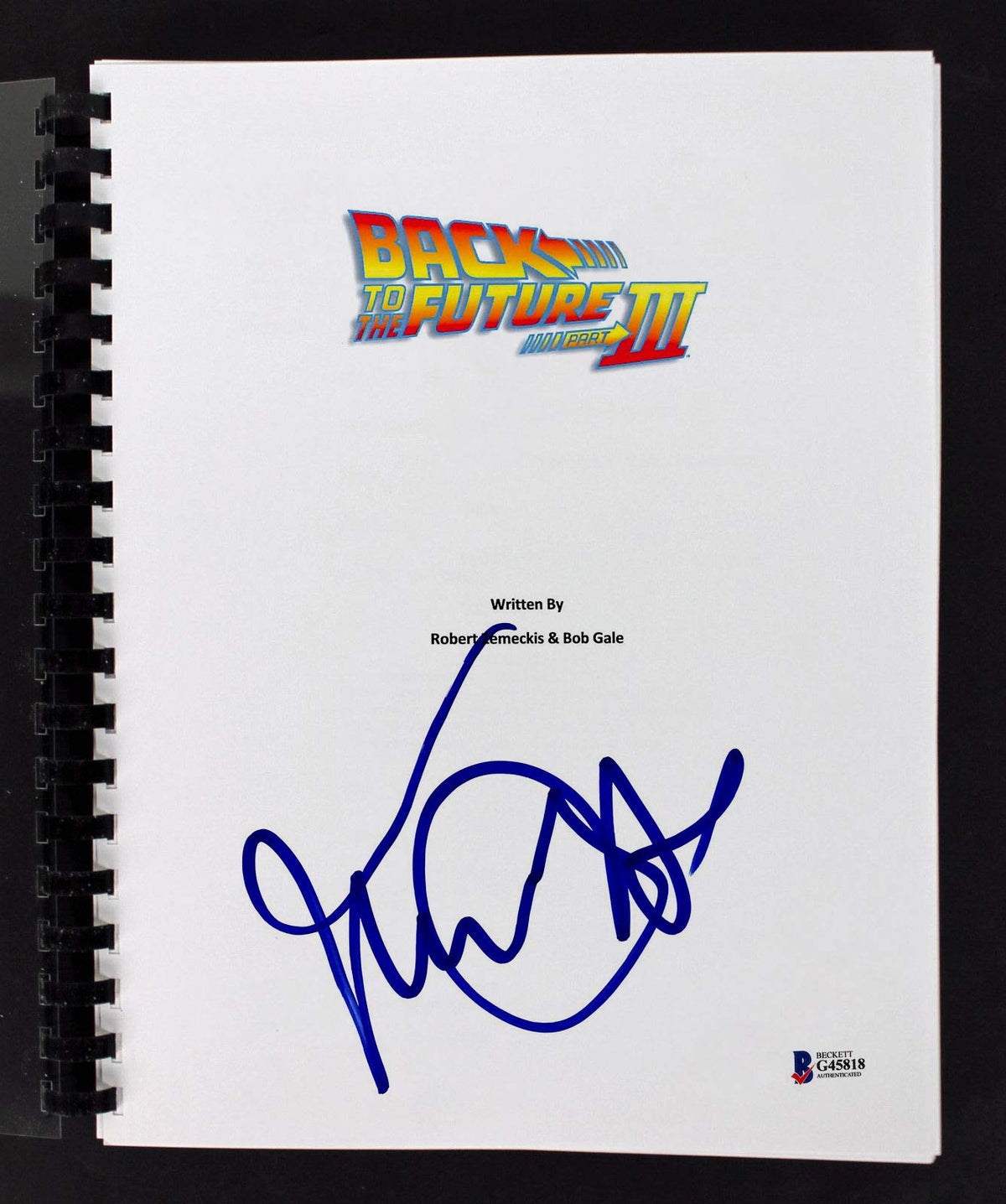 Michael J. Fox  Signed Back To The Future 3 Movie Transcript Script  BAS #G45818