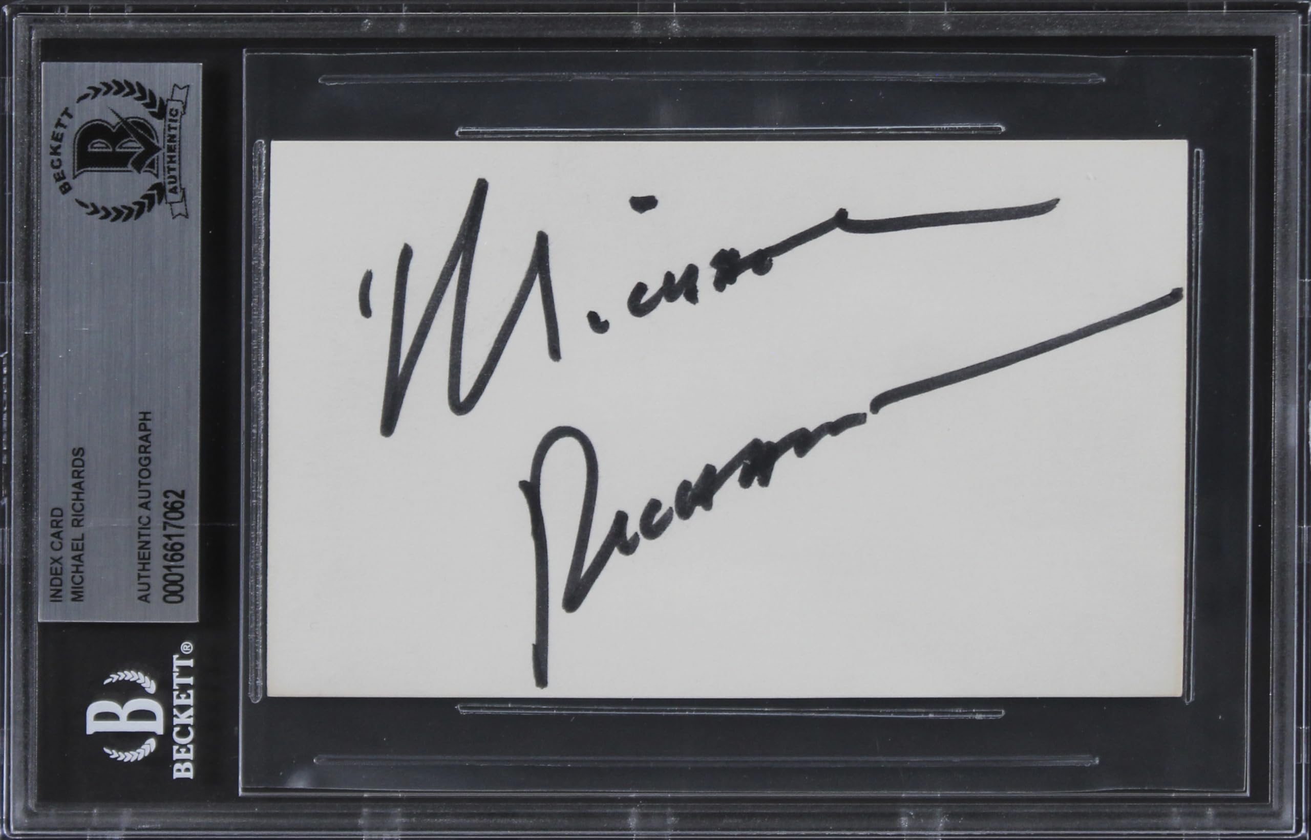 Michael Richards Seinfeld Authentic Signed 3x5 Index Card BAS Slabbed 2