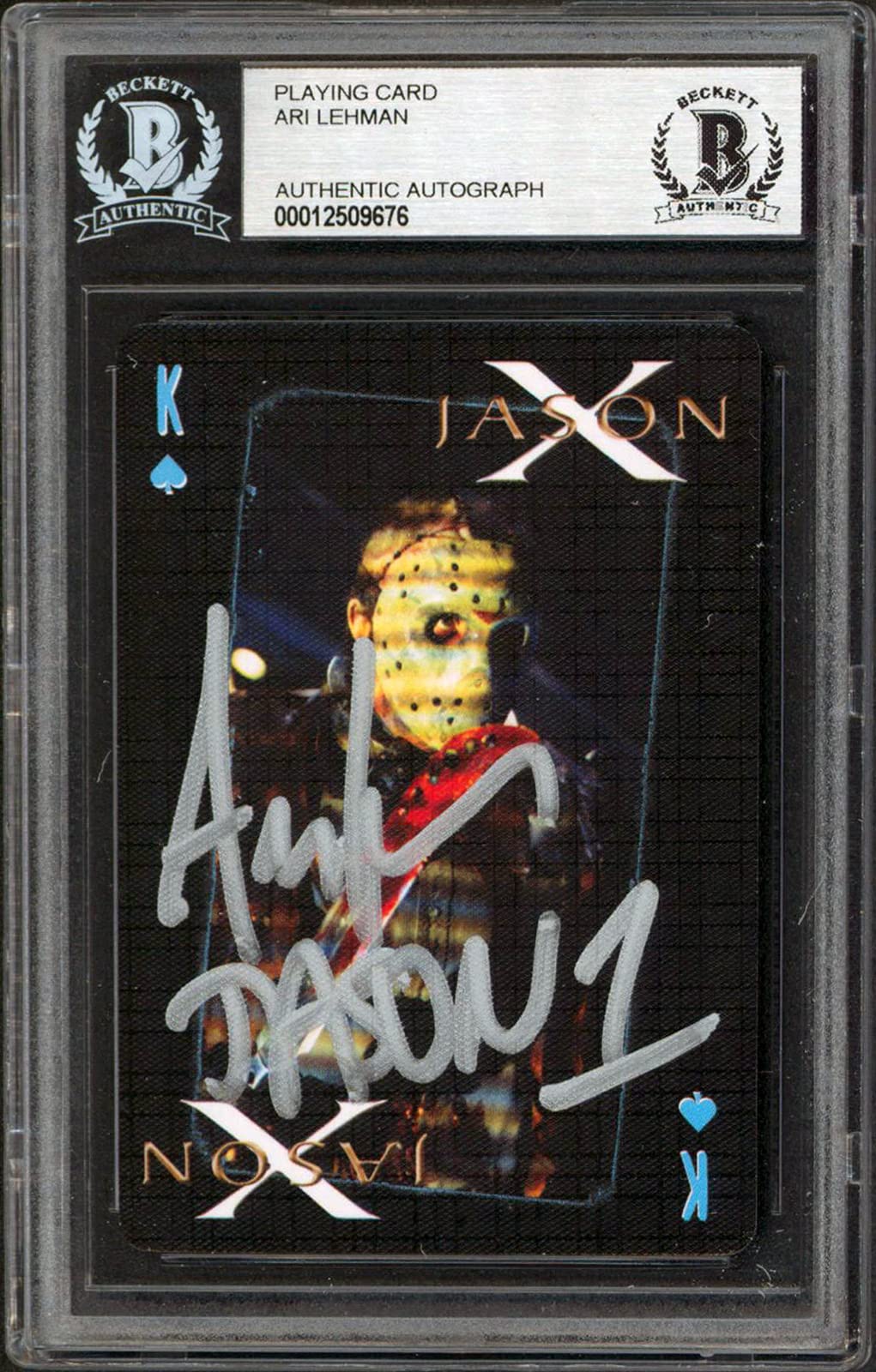 Ari Lehman Friday The 13th "Jason 1" Signed Playing Card BAS Slabbed #12509676