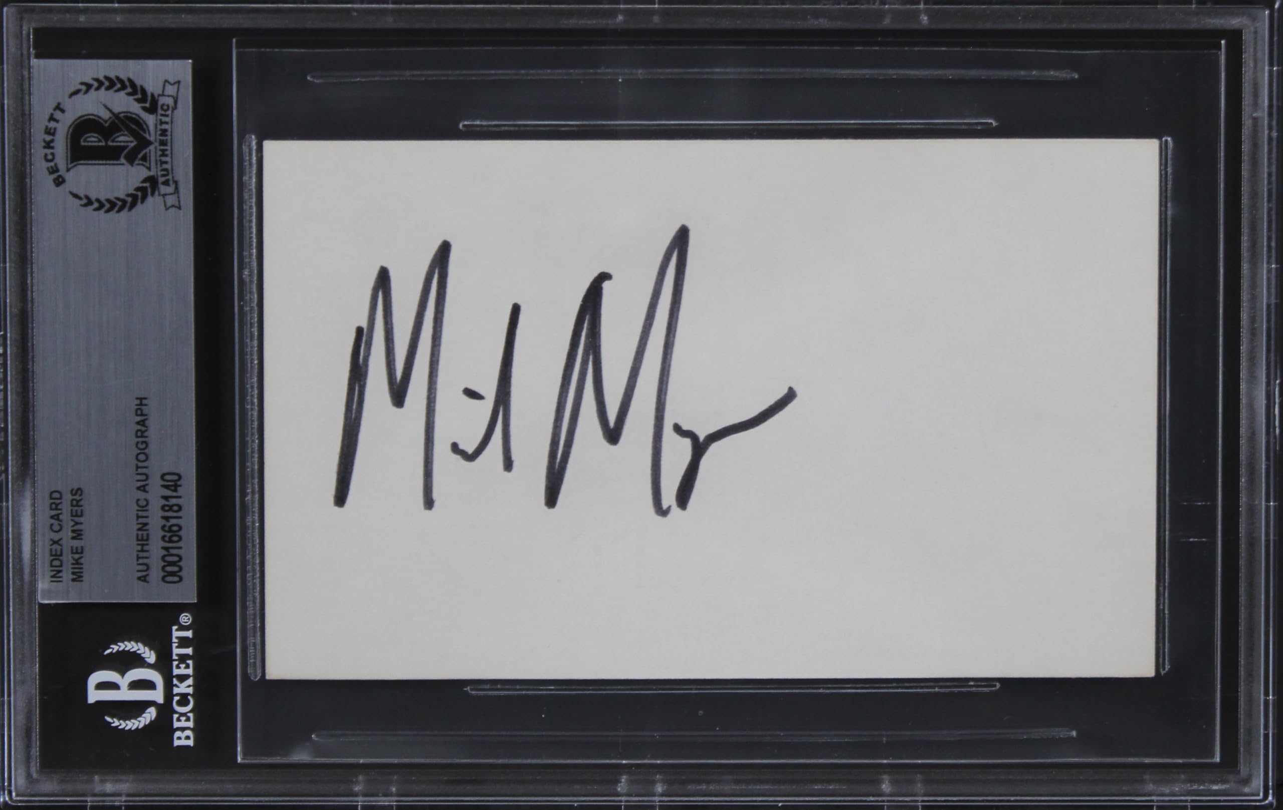 Mike Myers Austin Powers Authentic Signed 3x5 Index Card BAS Slabbed 3