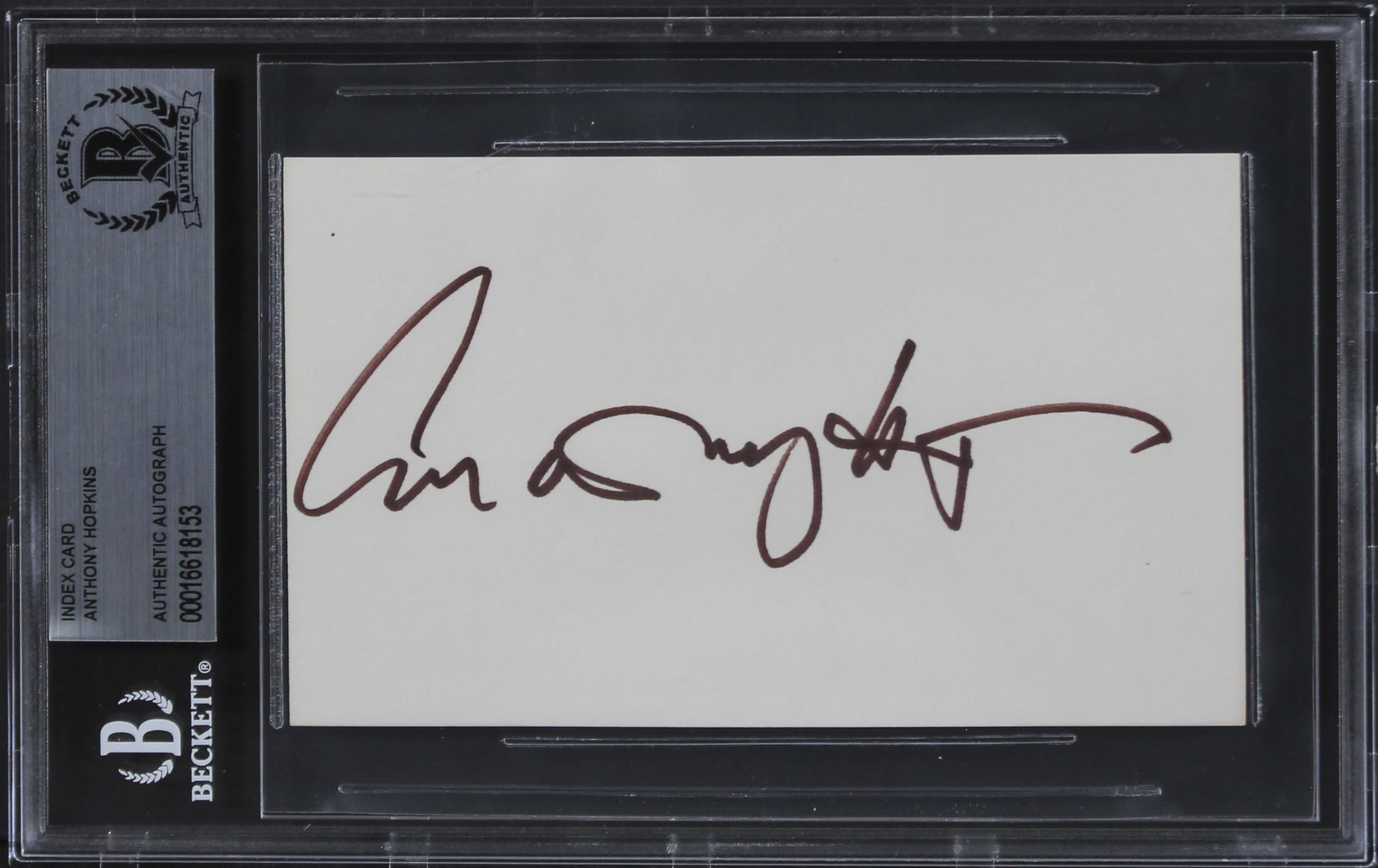 Anthony Hopkins The Silence of the Lambs Signed 3x5 Index Card BAS Slabbed