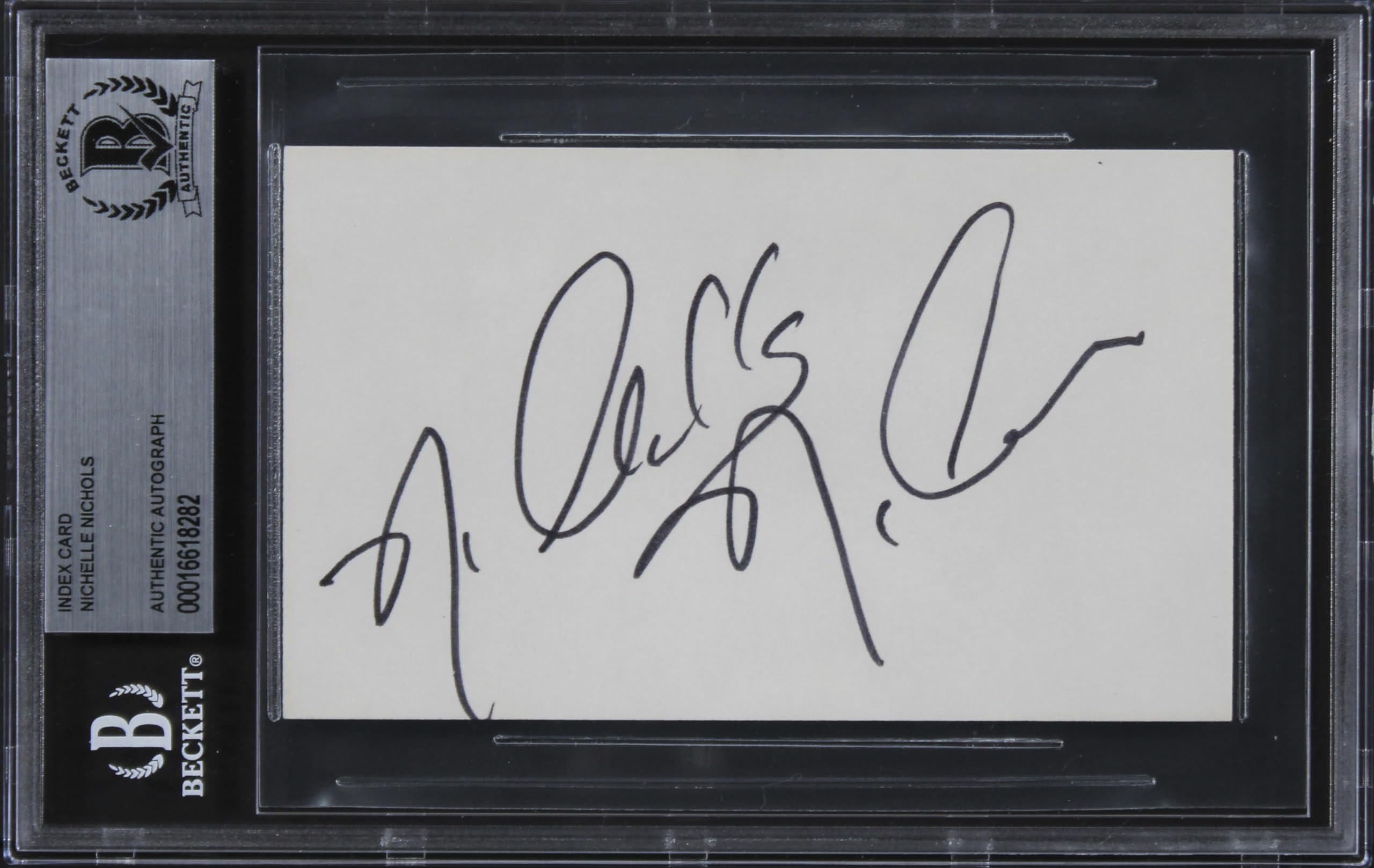Nichelle Nichols Star Trek Authentic Signed 3x5 Index Card BAS Slabbed