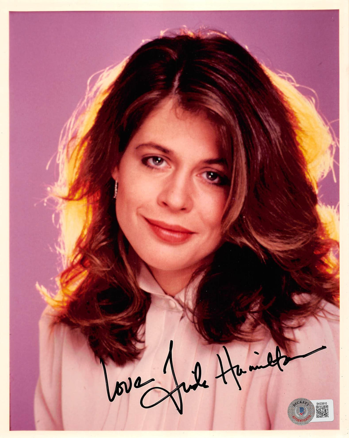 Linda Hamilton Beauty and the Beast "Love" Signed 8x10 Photo BAS #BK03810