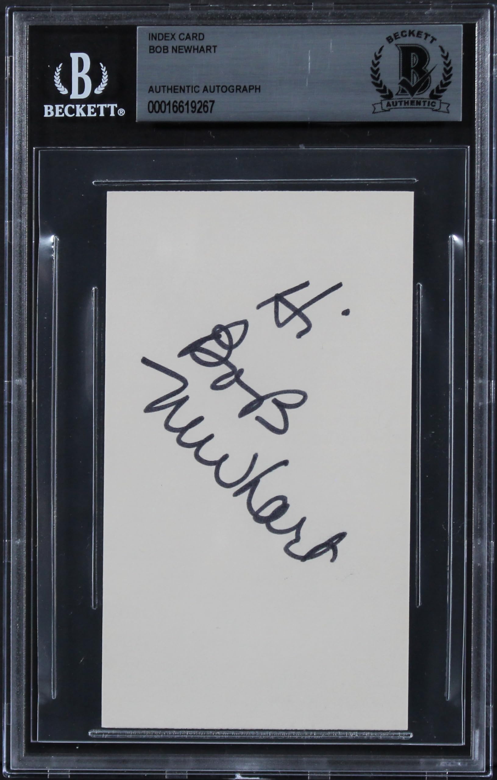 Bob Newhart The Big Bang Theory "Hi" Authentic Signed 3x5 Index Card BAS Slabbed