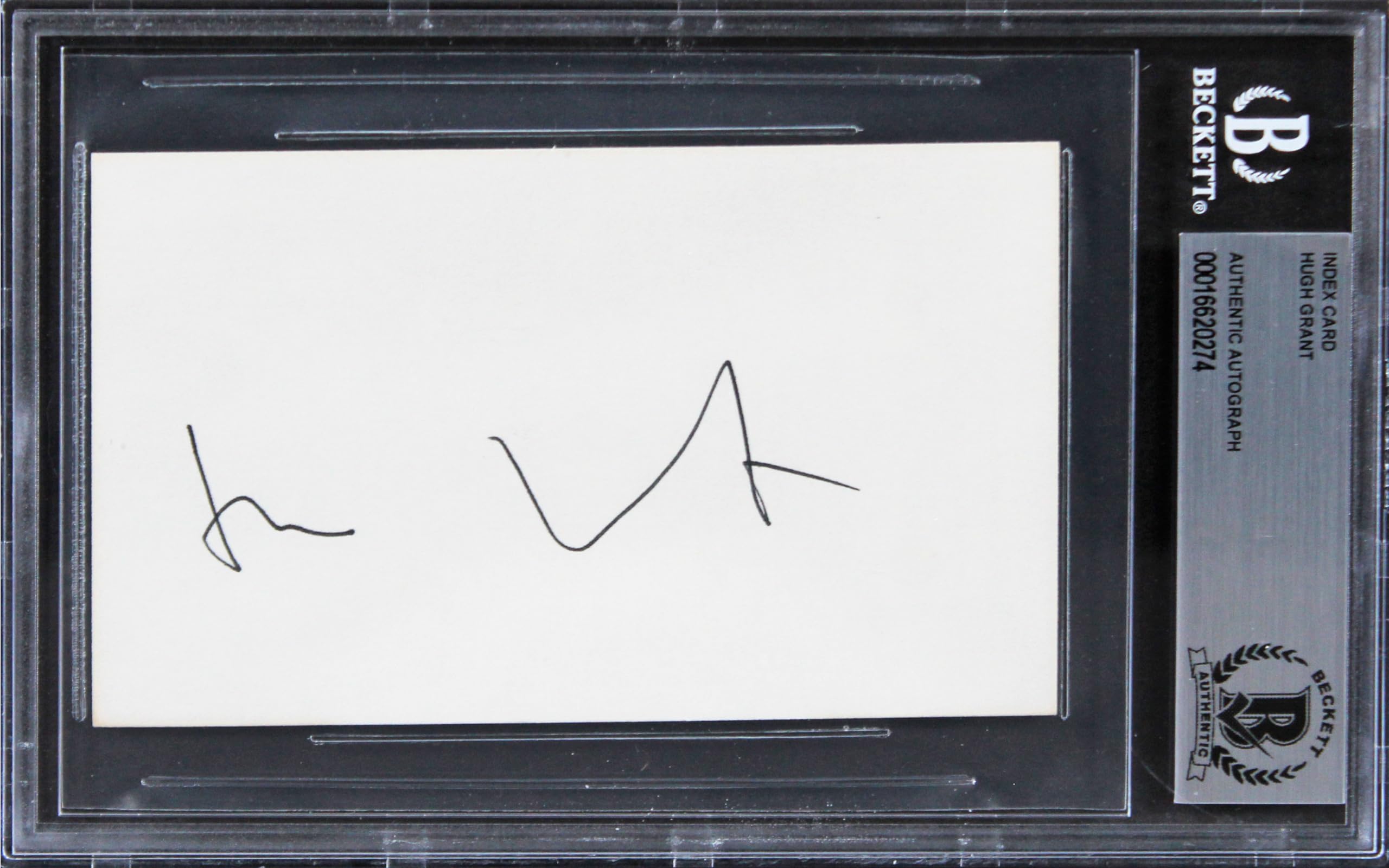 Hugh Grant Love Actually Authentic Signed 3x5 Index Card BAS Slabbed 4