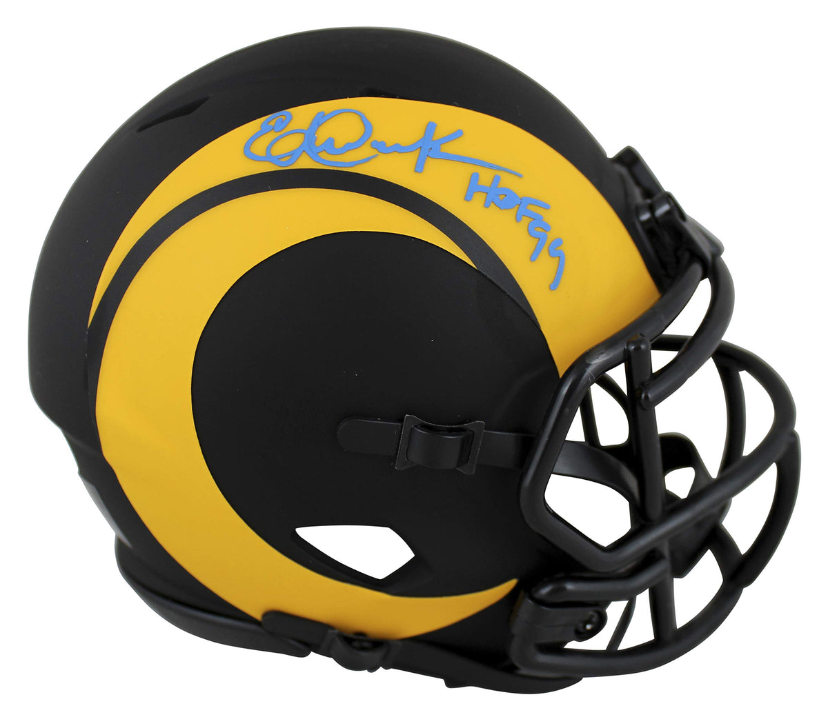Rams Eric Dickerson "HOF 99" Authentic Signed Eclipse Speed Mini Helmet BAS Wit