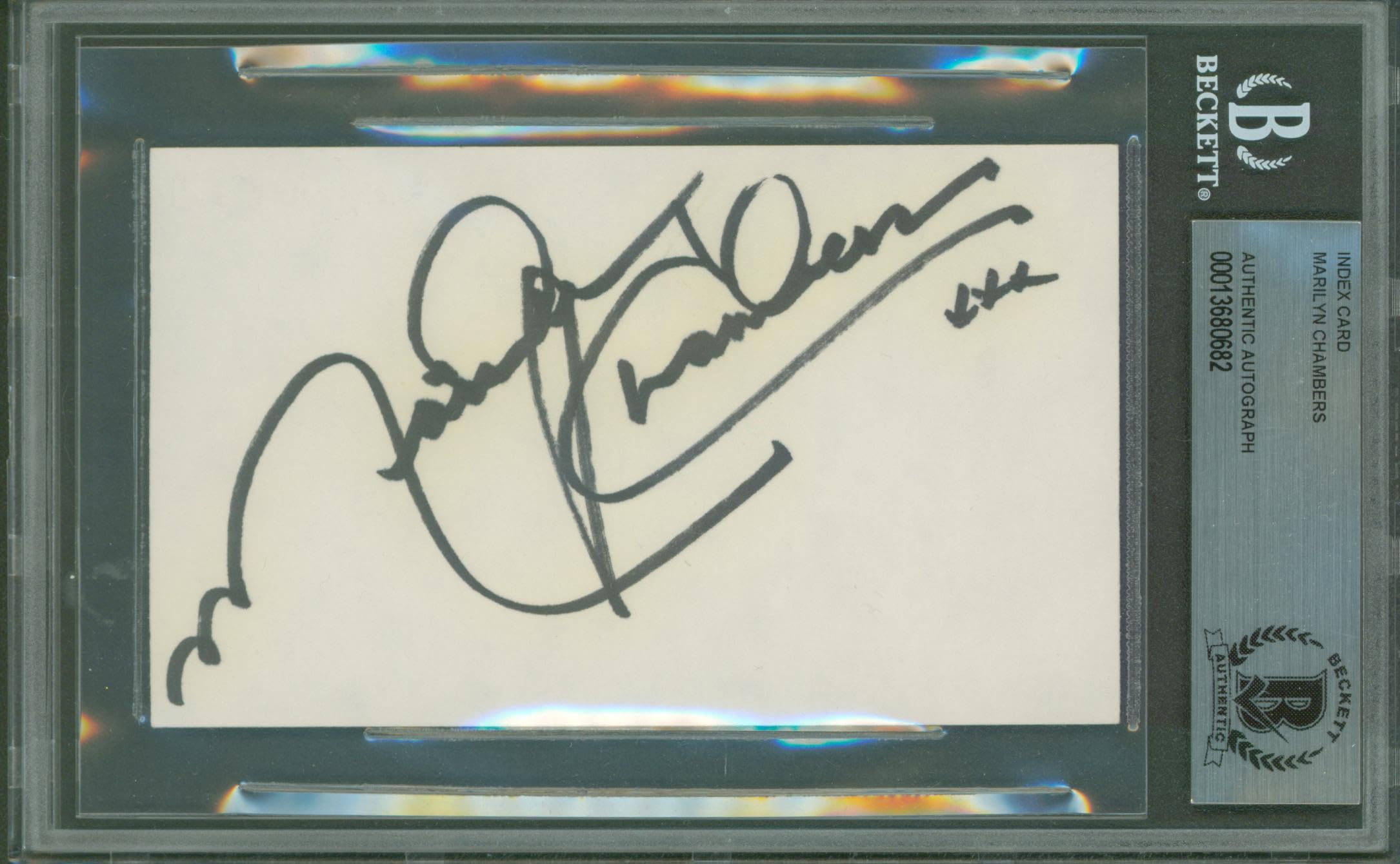 Marilyn Chambers Rabid Authentic Signed 3x5 Index Card Autographed BAS Slabbed
