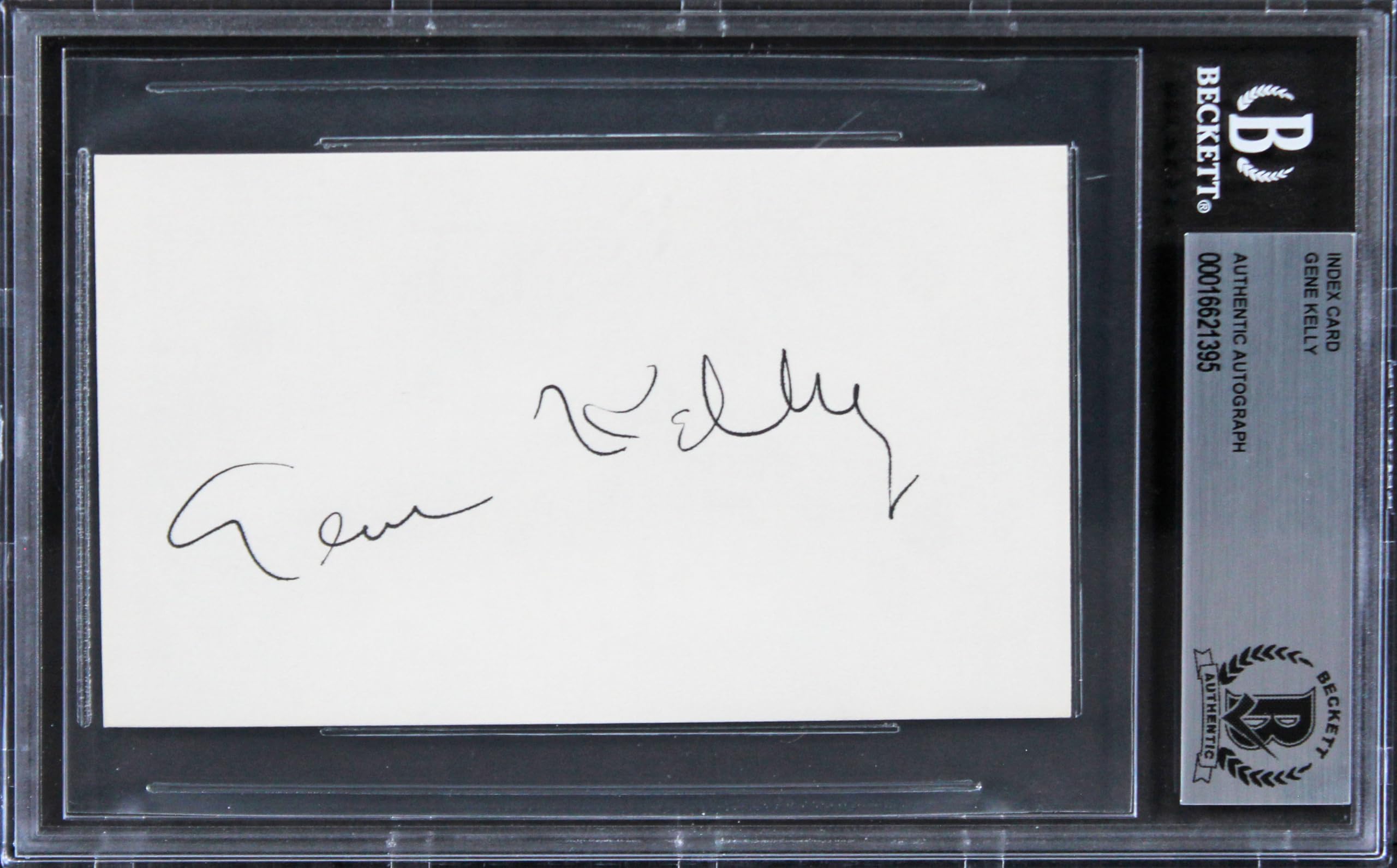 Gene Kelly Singin' in the Rain Authentic Signed 3x5 Index Card BAS Slabbed 1