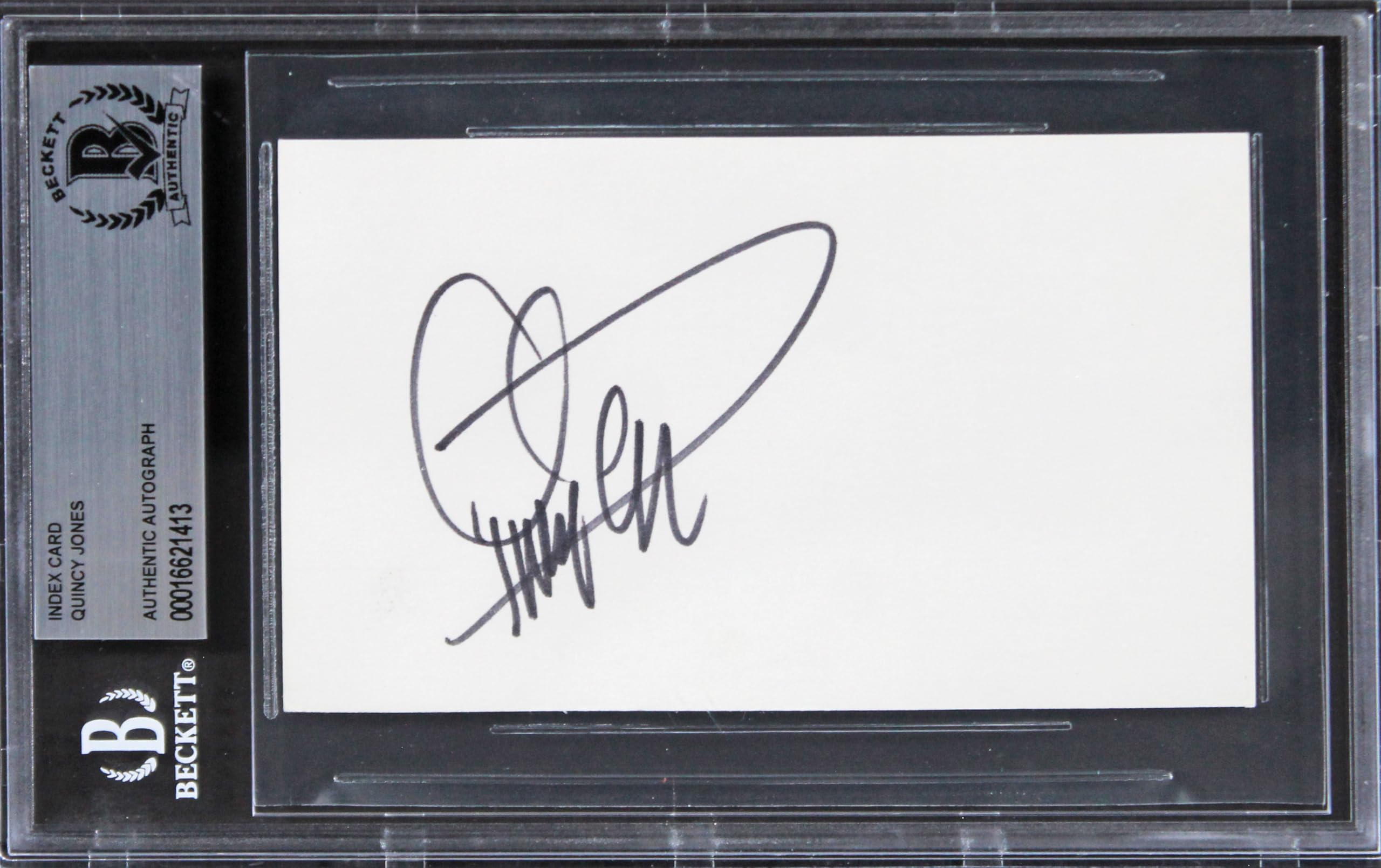 Quincy Jones The Color Purple Authentic Signed 3x5 Index Card BAS Slabbed 2