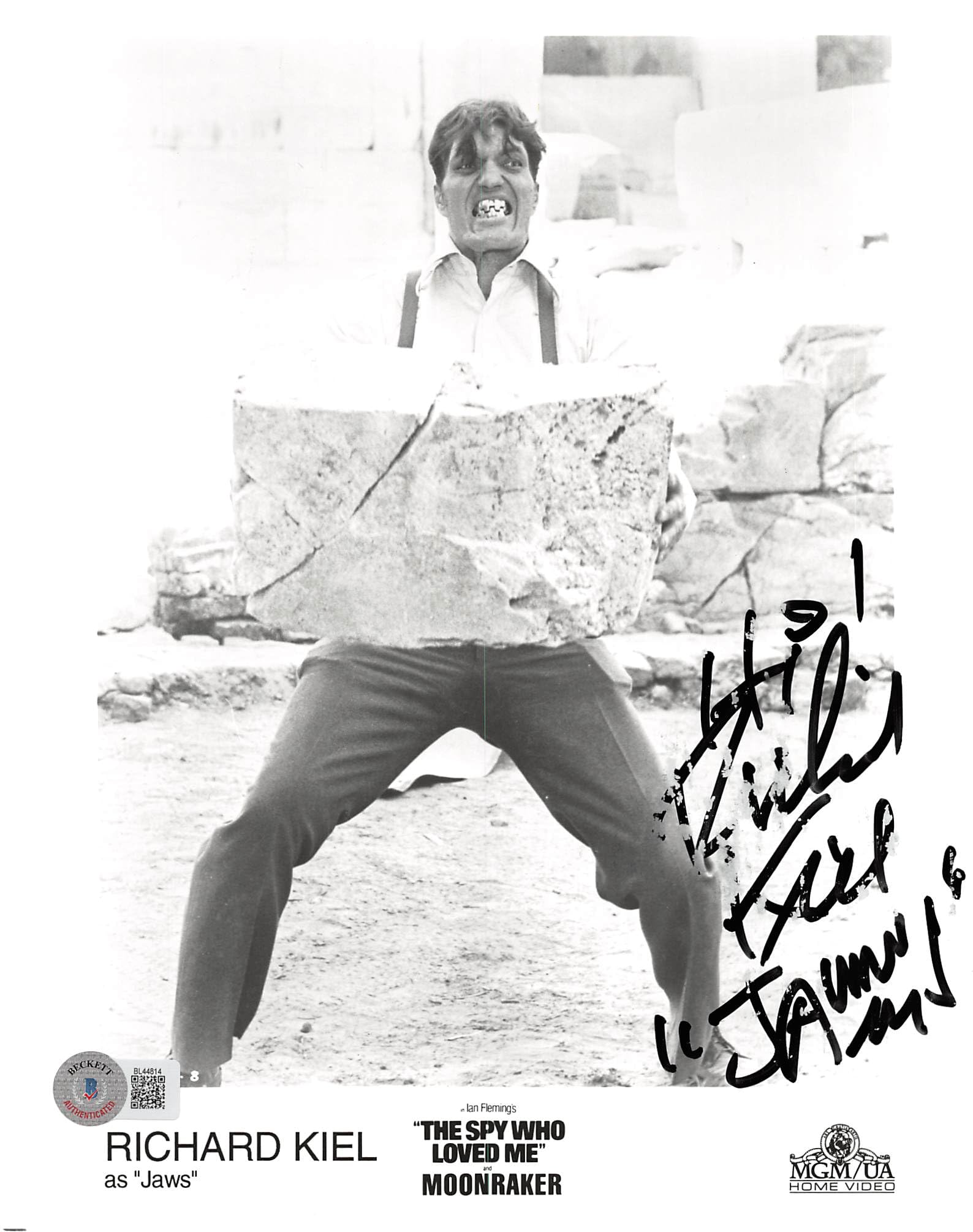 Richard Kiel 007 James Bond Spy Who Loved Me Jaws Signed 8x10 Photo BAS #BL44814