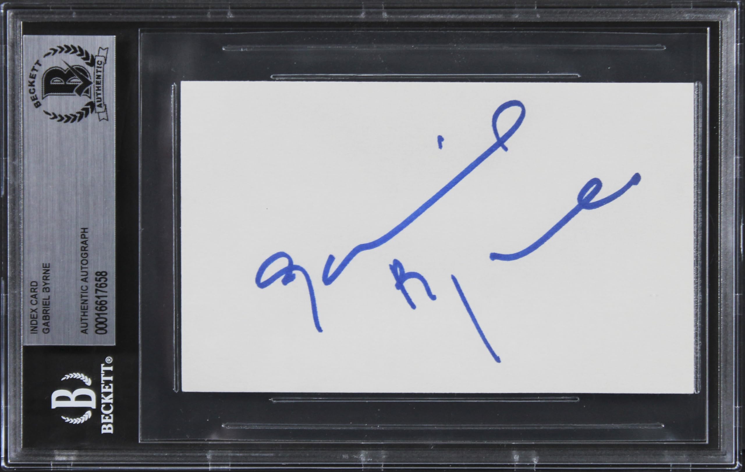 Gabriel Byrne The Usual Suspects Authentic Signed 3x5 Index Card BAS Slabbed 1
