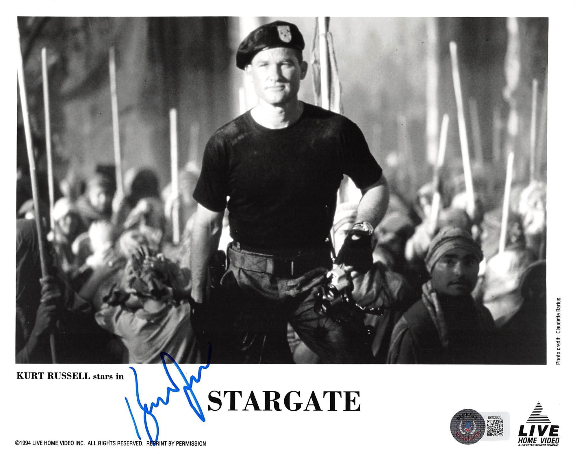 Kurt Russell Stargate Authentic Signed 8x10 Photo Autographed BAS #BK03865