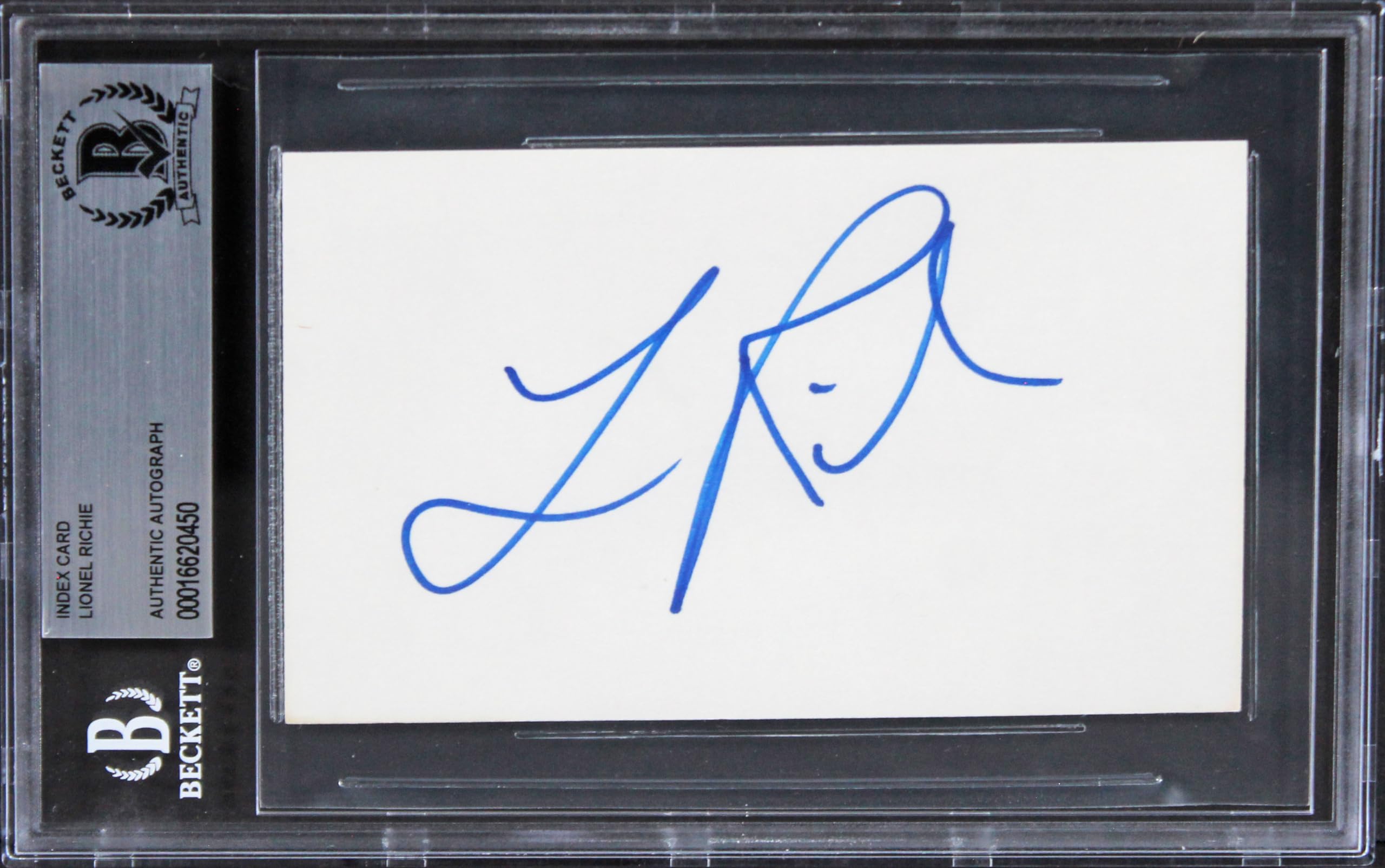 Lionel Richie American Idol Authentic Signed 3x5 Index Card BAS Slabbed 1