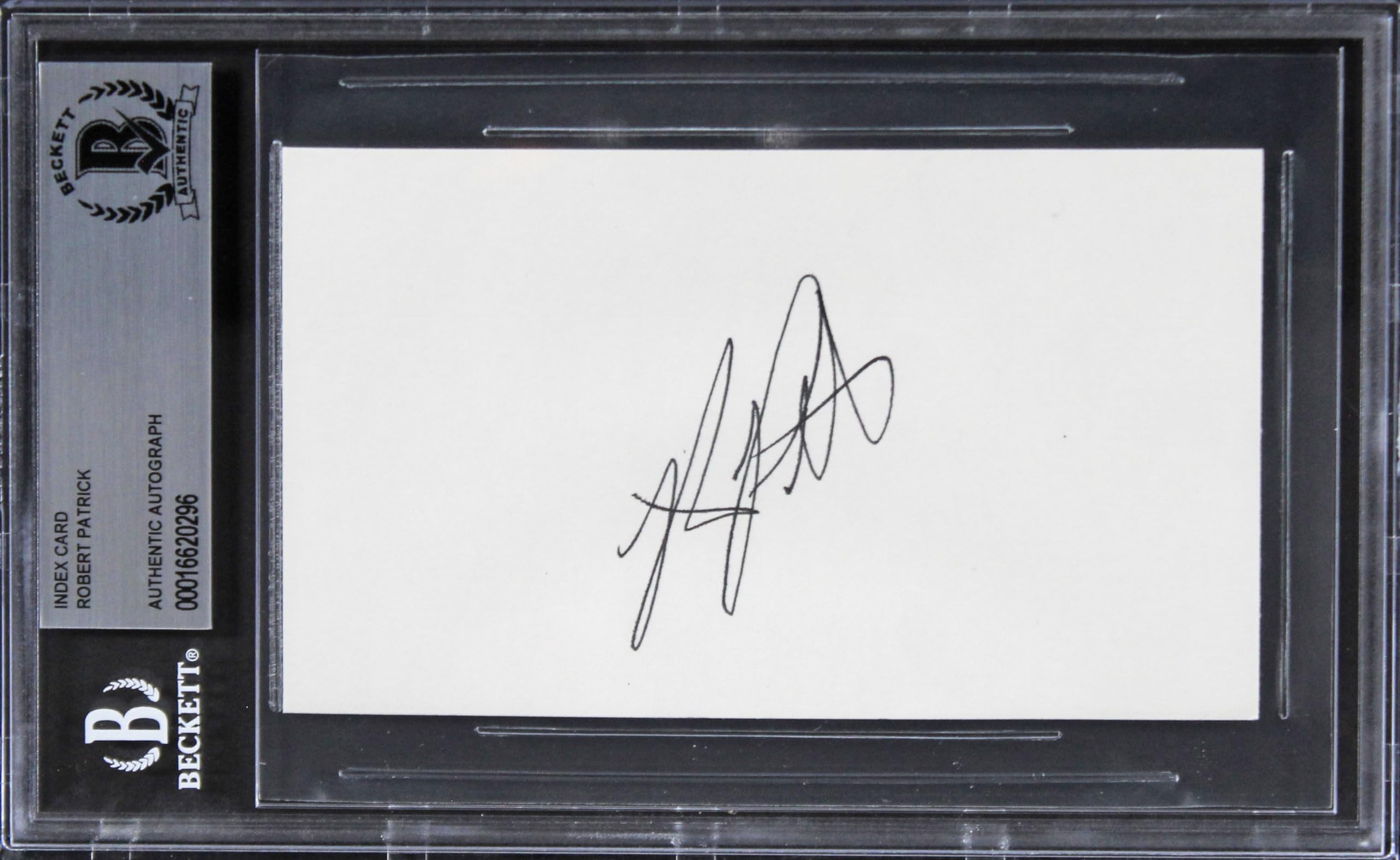 Robert Patrick Terminator 2 Authentic Signed 3x5 Index Card BAS Slabbed 1