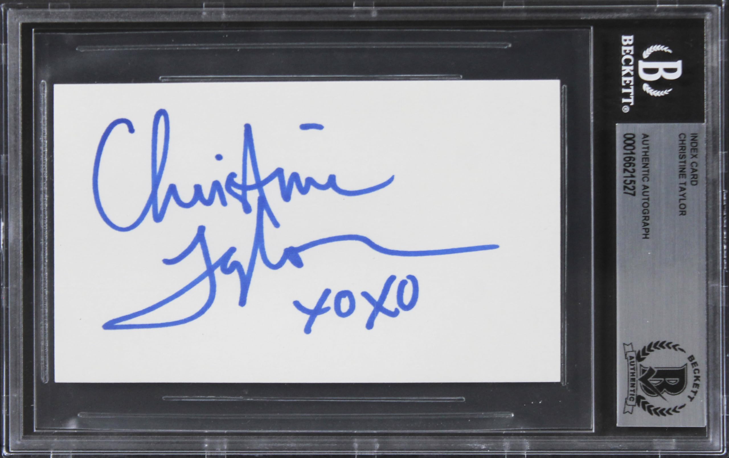 Christine Taylor Dodgeball "XoXo" Authentic Signed 3x5 Index Card BAS Slabbed