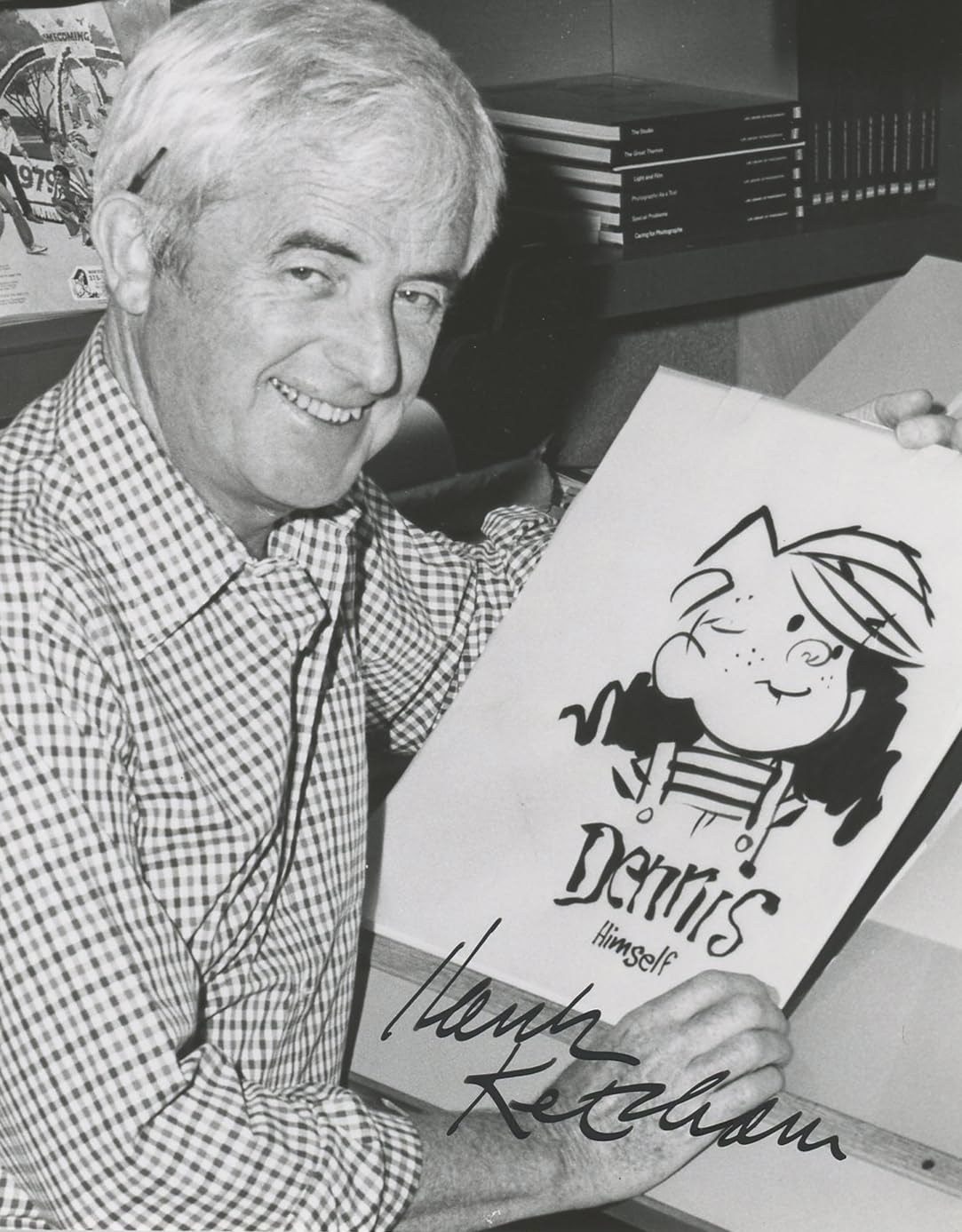 Hank Ketcham Dennis the Menace Authentic Signed 3.75x4.75 Photo BAS #BK43326