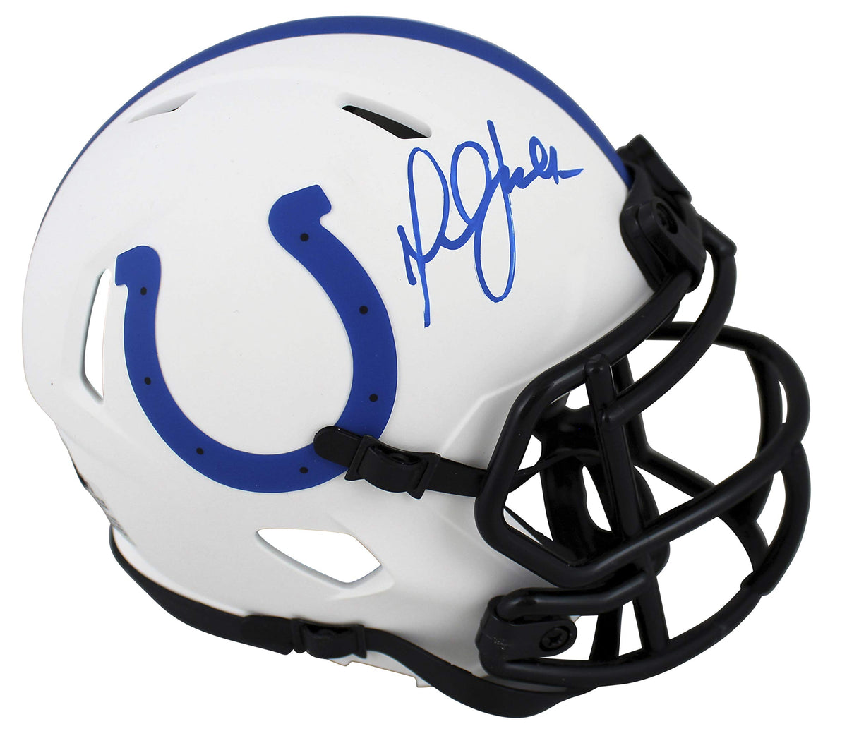 Colts Marshall Faulk Authentic Signed Lunar Speed Mini Helmet BAS Witnessed