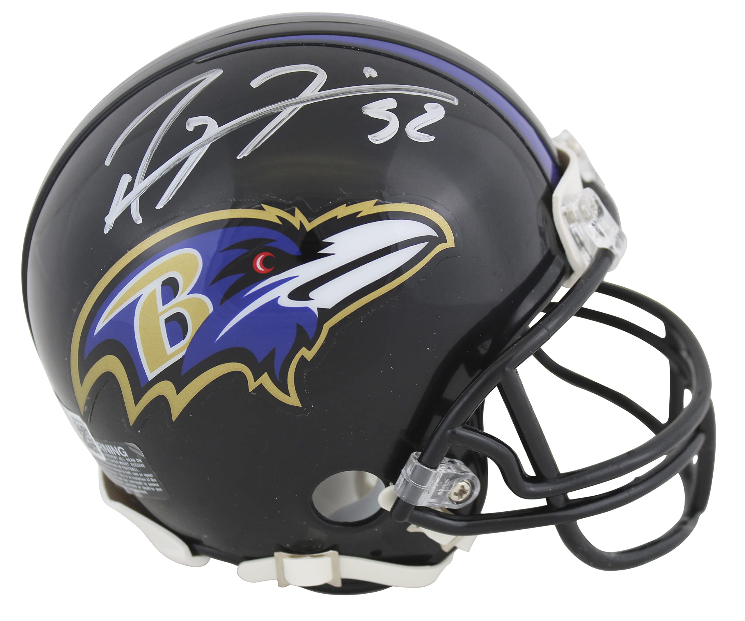 Ravens Ray Lewis Authentic Signed Rep Mini Helmet w/ Silver Sig BAS Witnessed