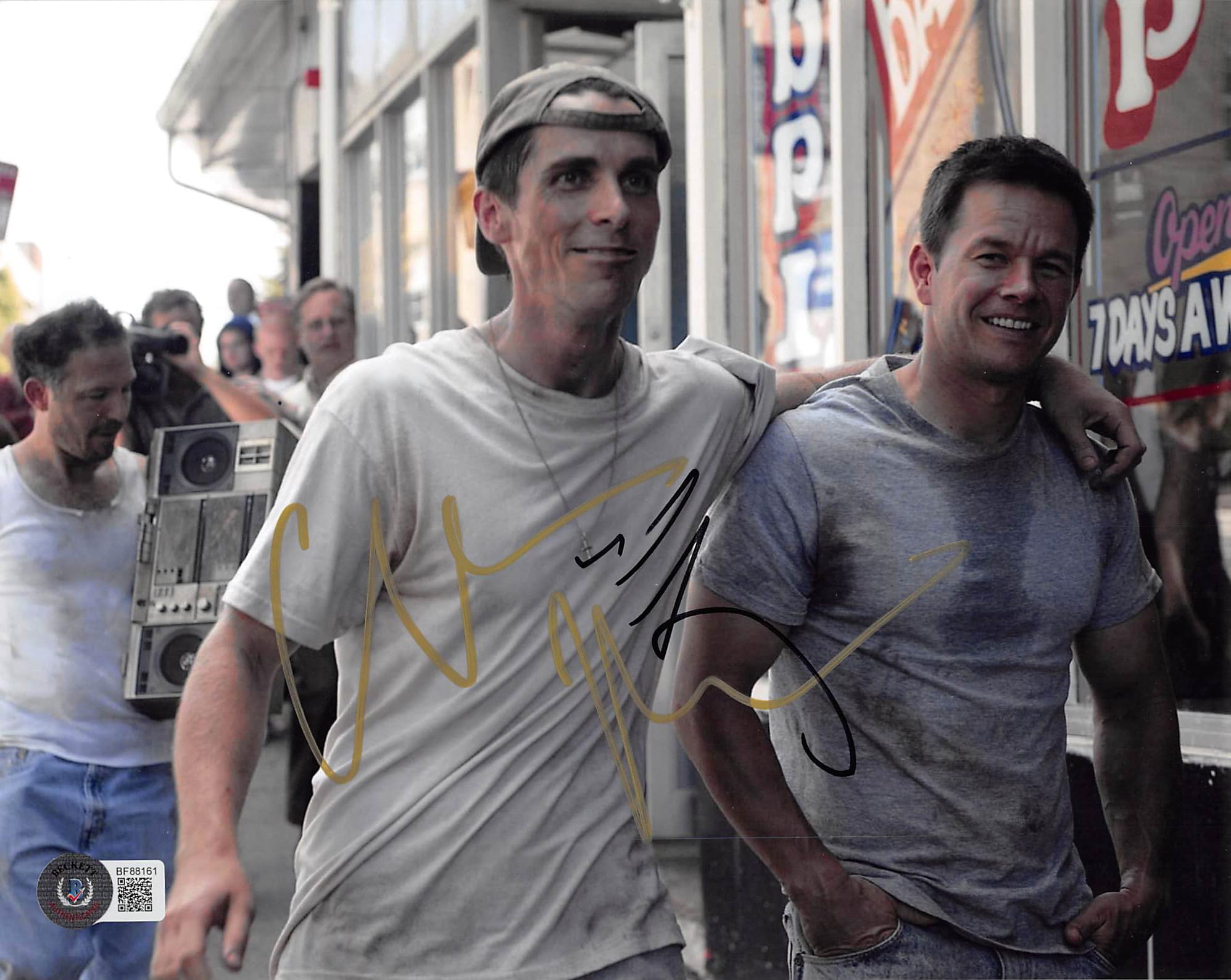 Christian Bale & Mark Wahlberg The Fighter Signed 8x10 Photo BAS #BF88161