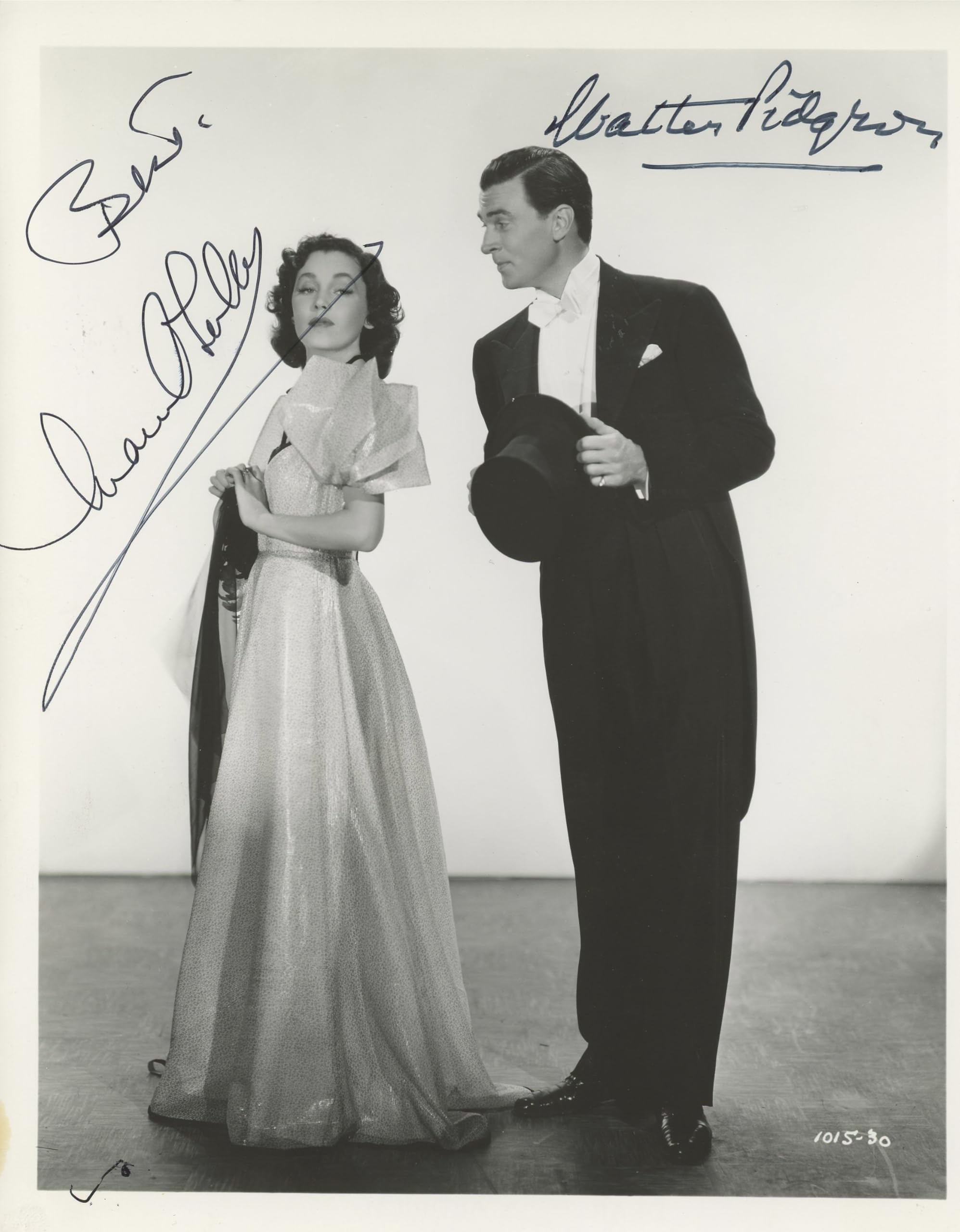 Walter Pidgeon & Maureen O'Sullivan Three Cheers for Love Signed 8x10 Photo BAS