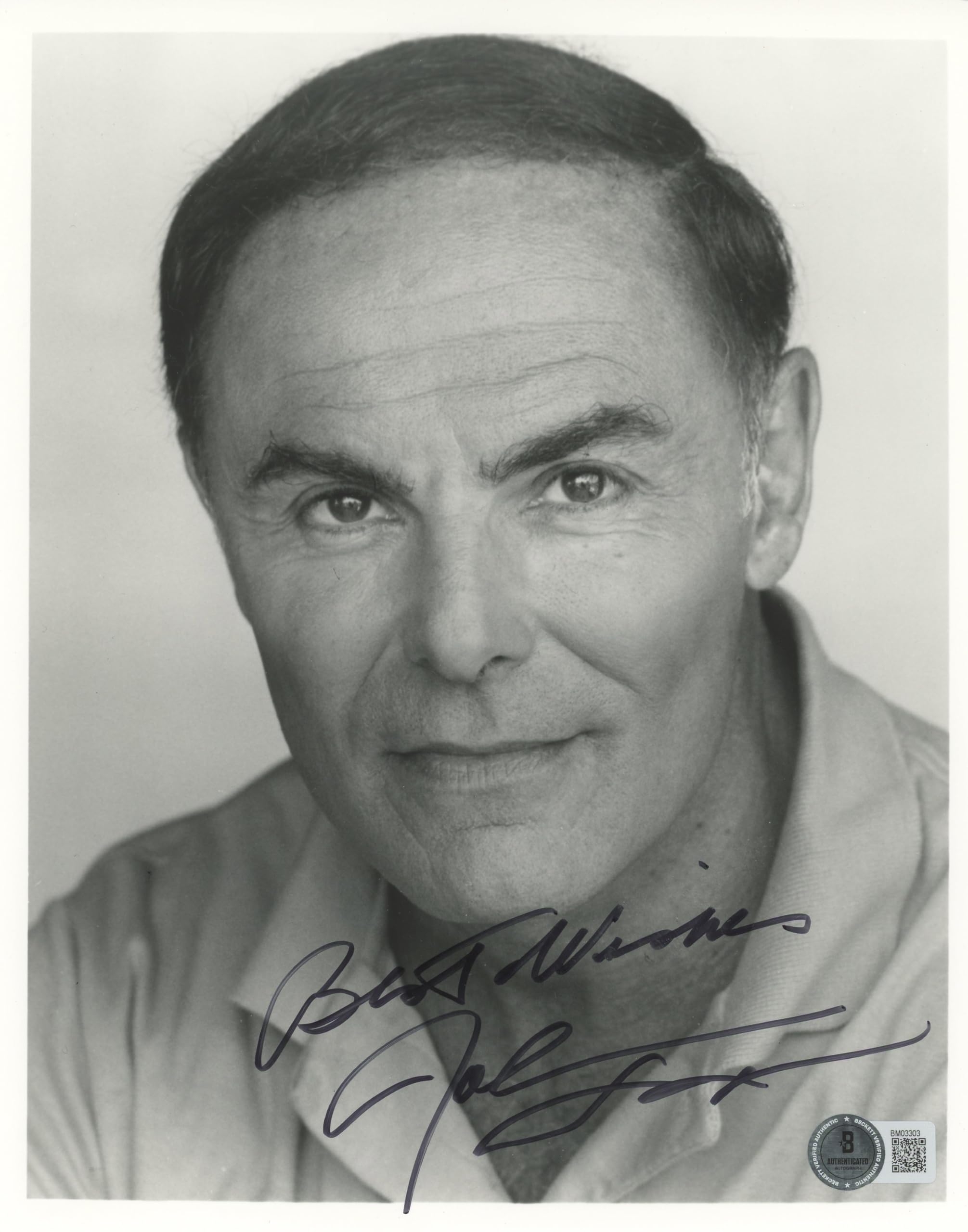 John Saxon Nightmare on Elm Street "Best Wishes" Signed 8x10 Photo BAS #BM03303