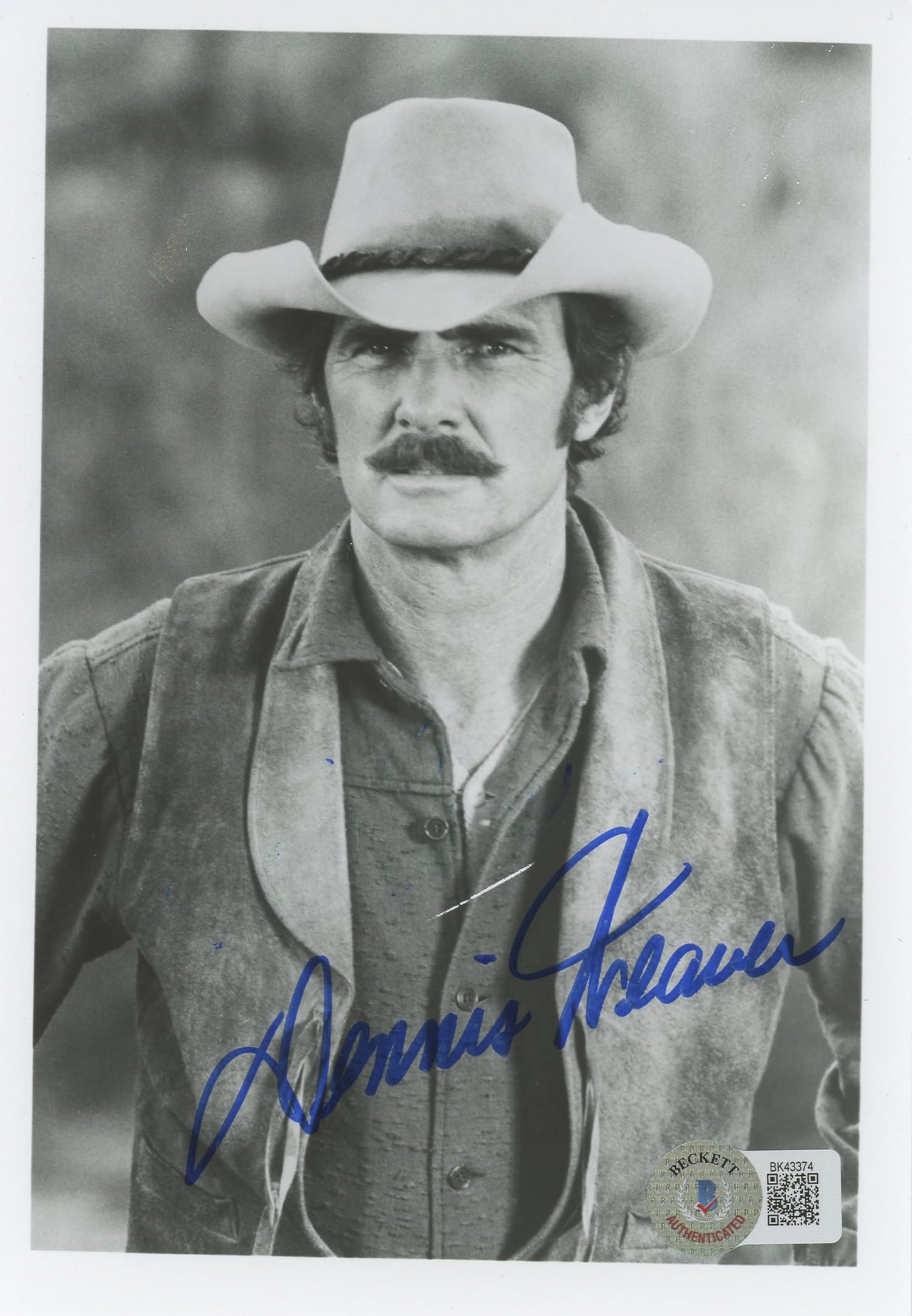 Dennis Weaver Gunsmoke Authentic Signed 5x7 Black & White Photo BAS #BK43374
