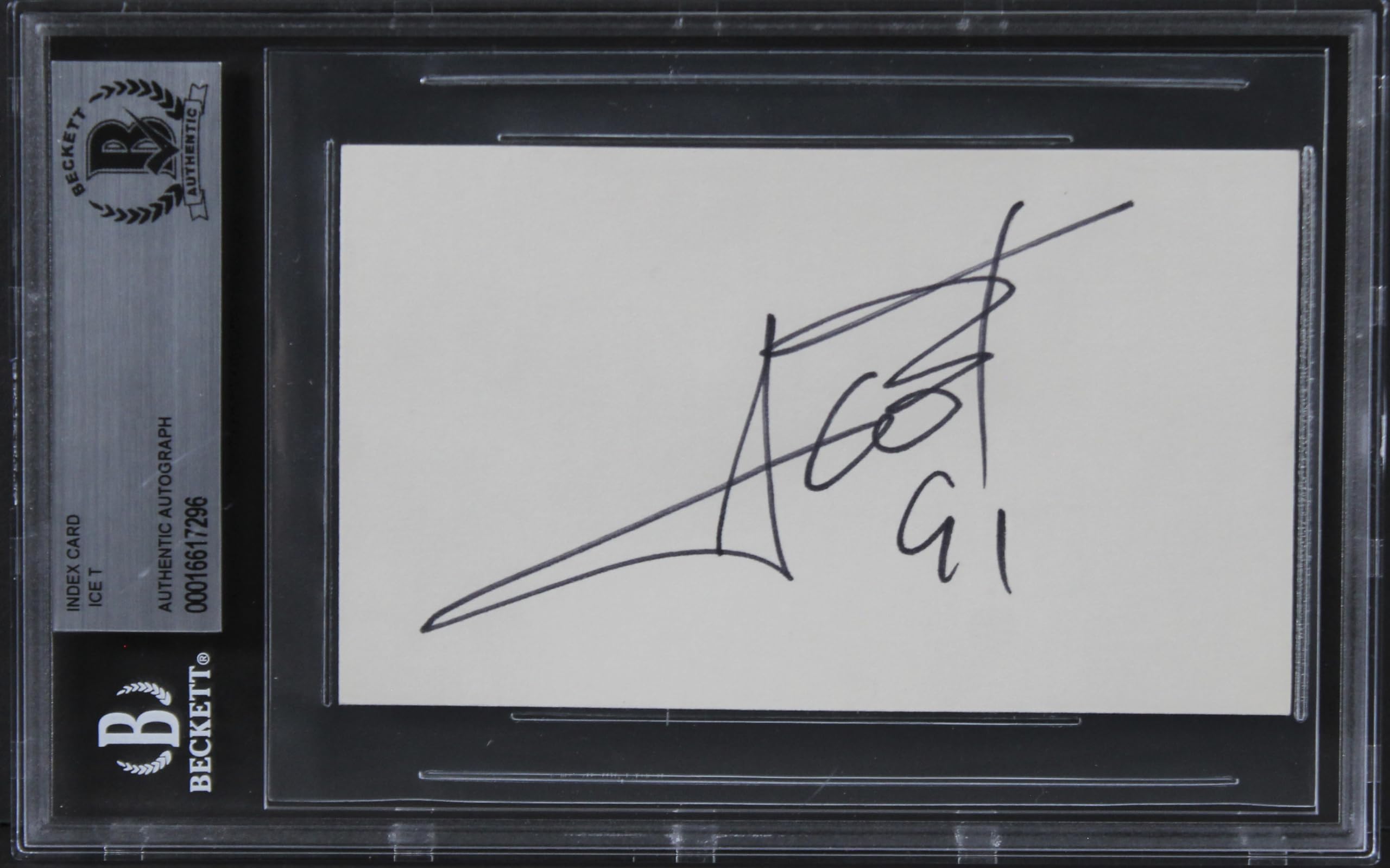 Ice T Law & Order SVU "91" Authentic Signed 3x5 Index Card BAS Slabbed