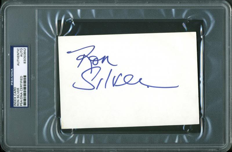 Ron Silver Authentic Signed 4X6 Index Card Autographed PSA/DNA Slabbed