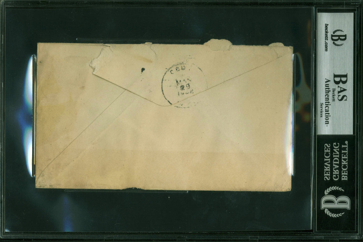 William Cody "Buffalo Bill" Signed 4.75x6.75 Handwritten Envelope BAS Slabbed